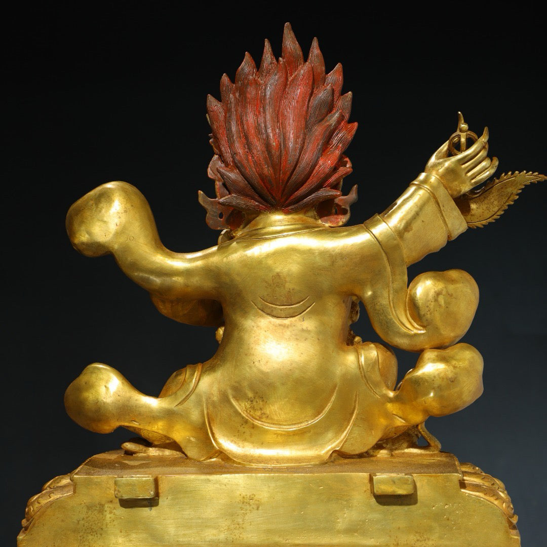 Chinese Antique Pure Copper Buddha Statue in the Big Black Sky