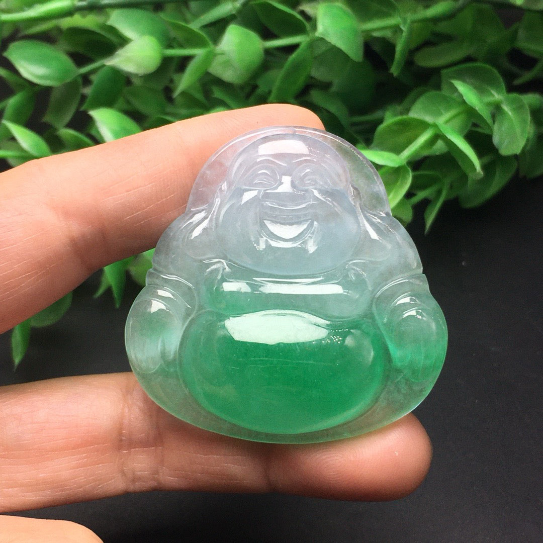 Ice floating green thick Buddha statue