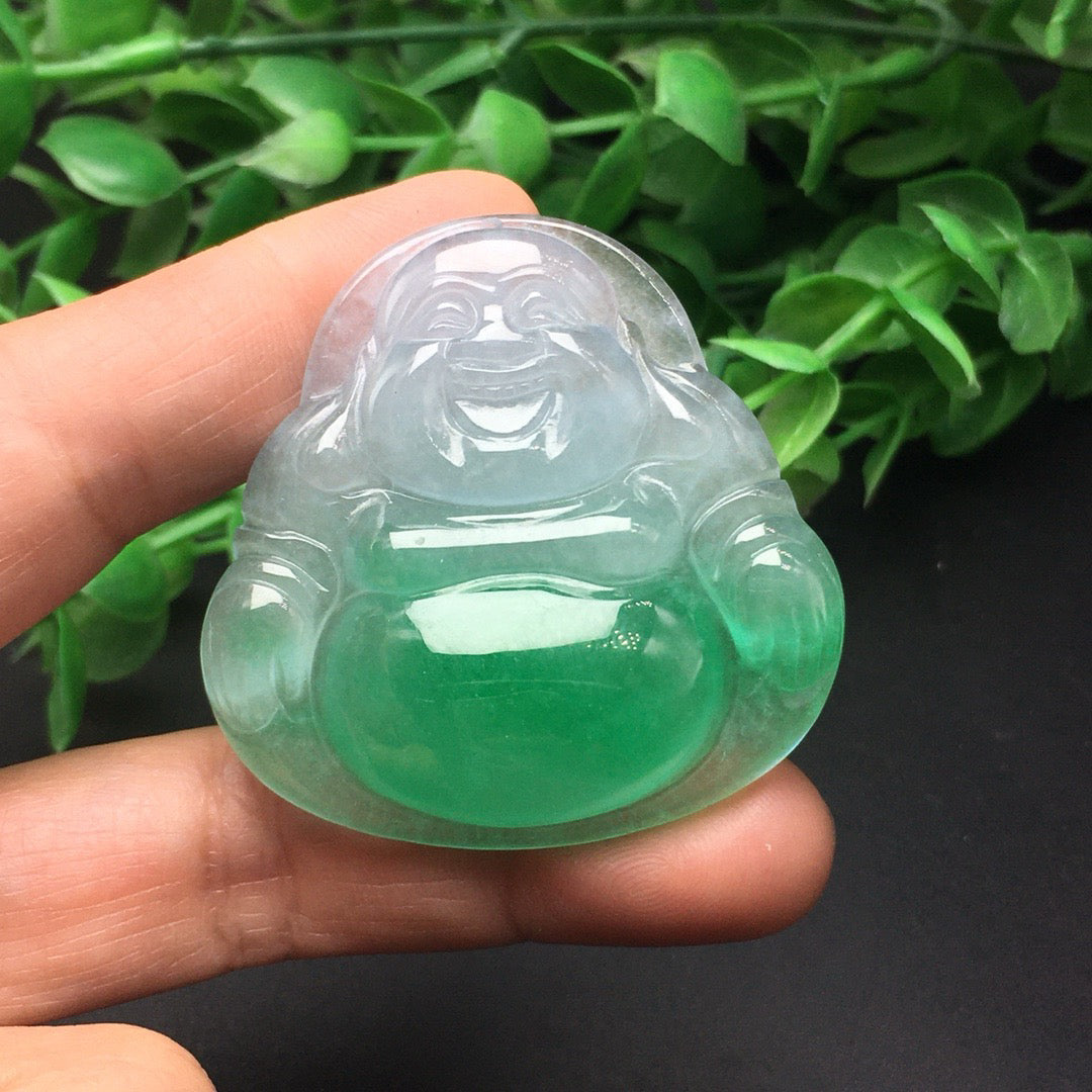 Ice floating green thick Buddha statue