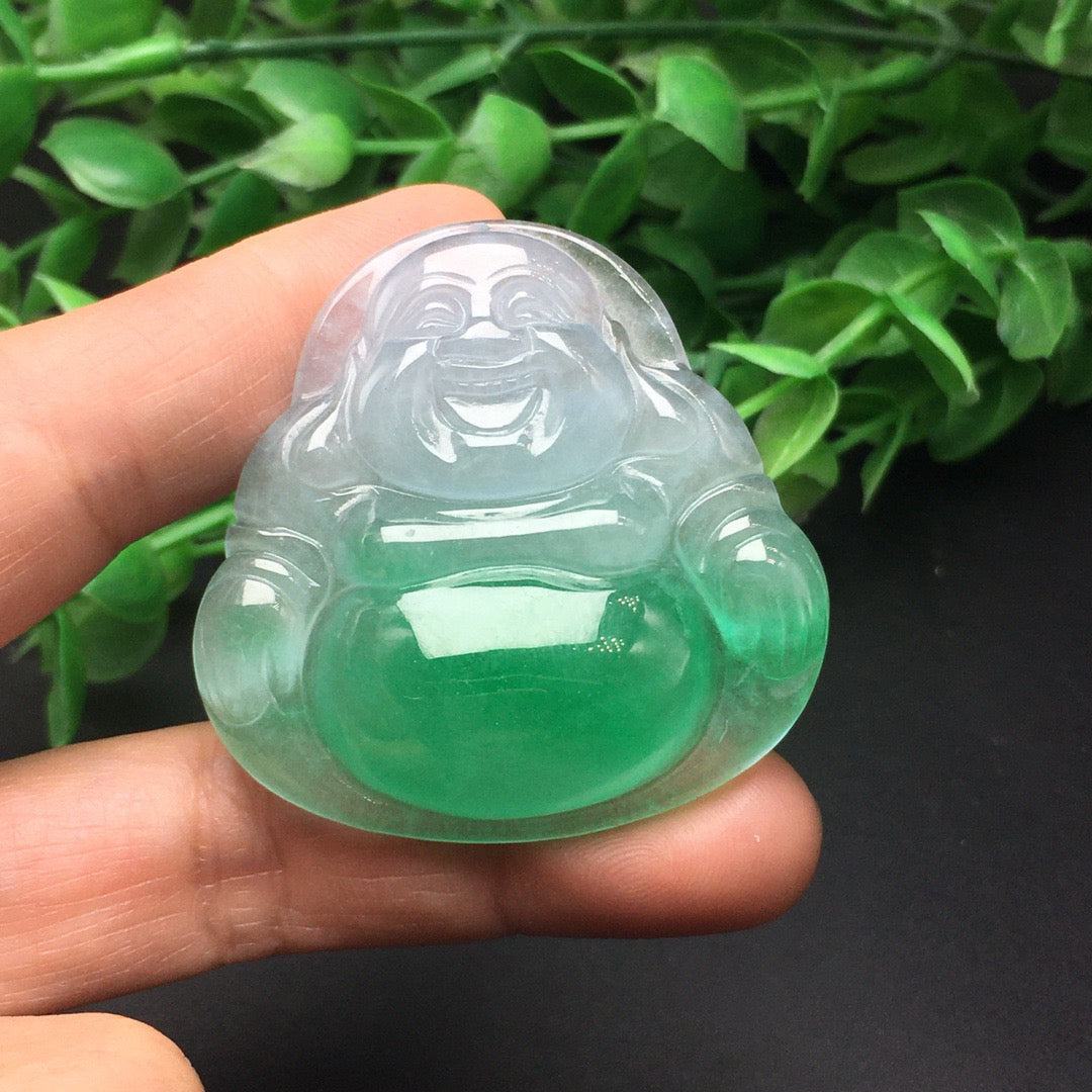 Ice floating green thick Buddha statue