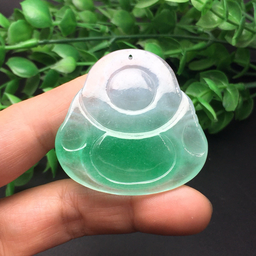 Ice floating green thick Buddha statue