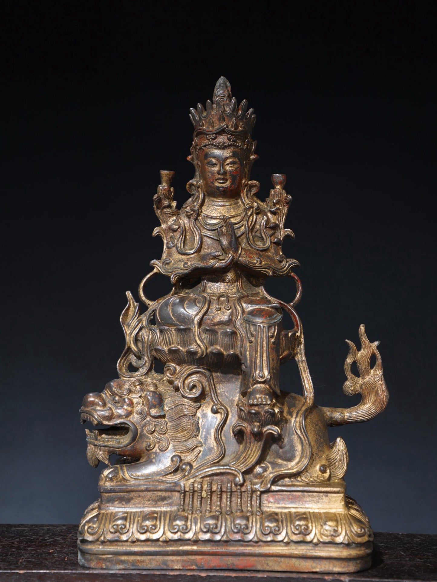 Pure copper statue of Manjushri Bodhisattva