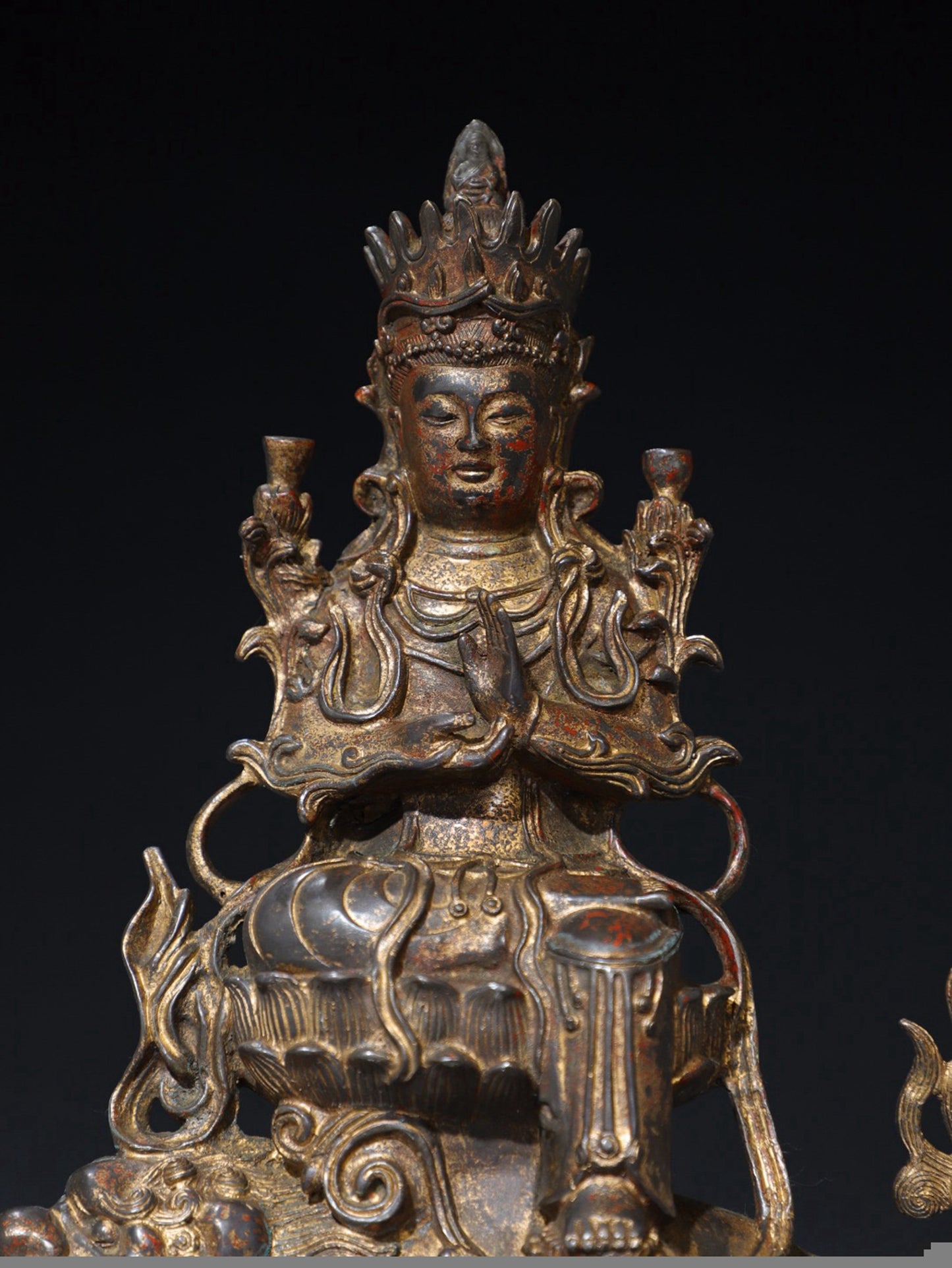 Pure copper statue of Manjushri Bodhisattva