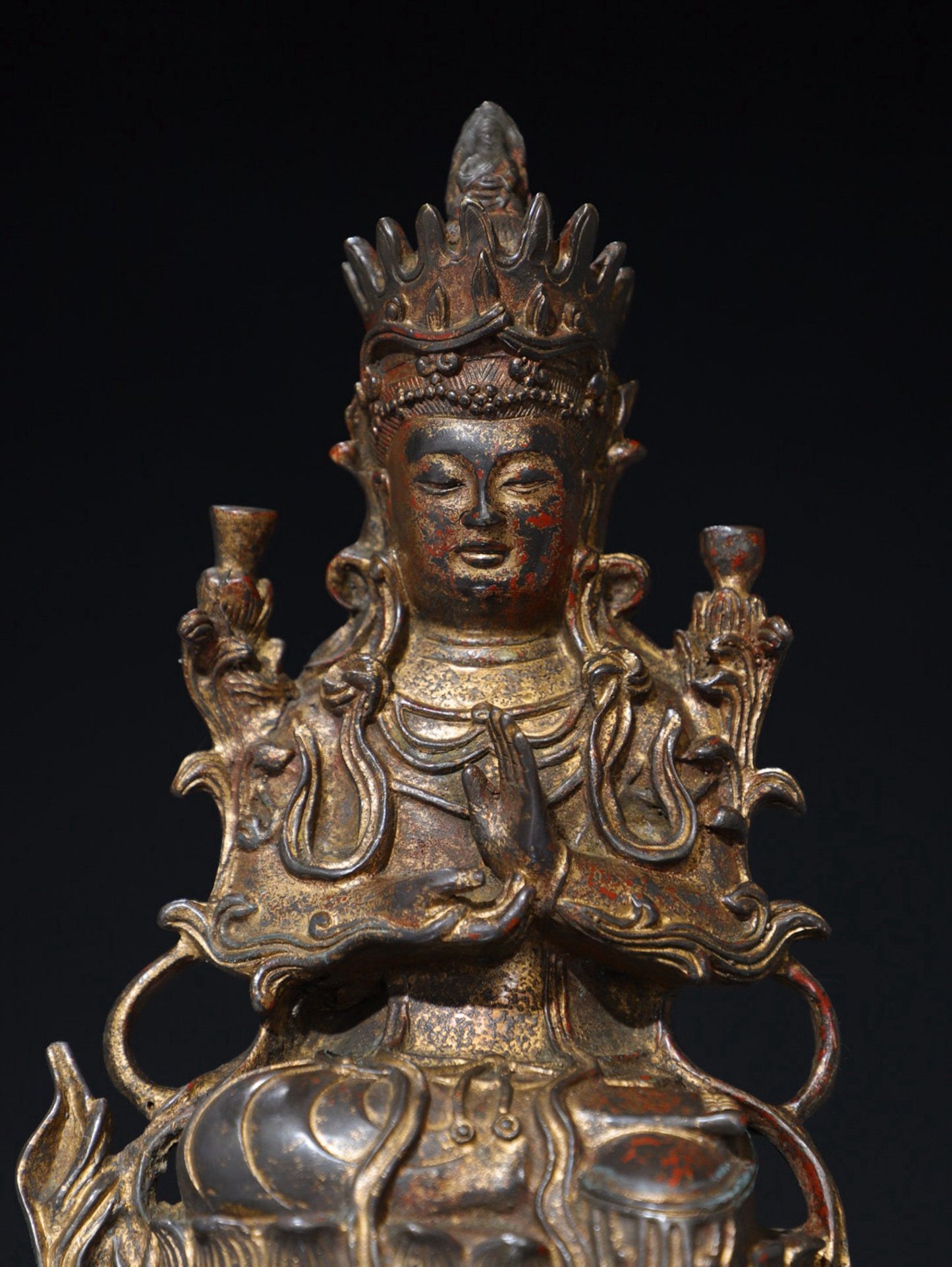 Pure copper statue of Manjushri Bodhisattva