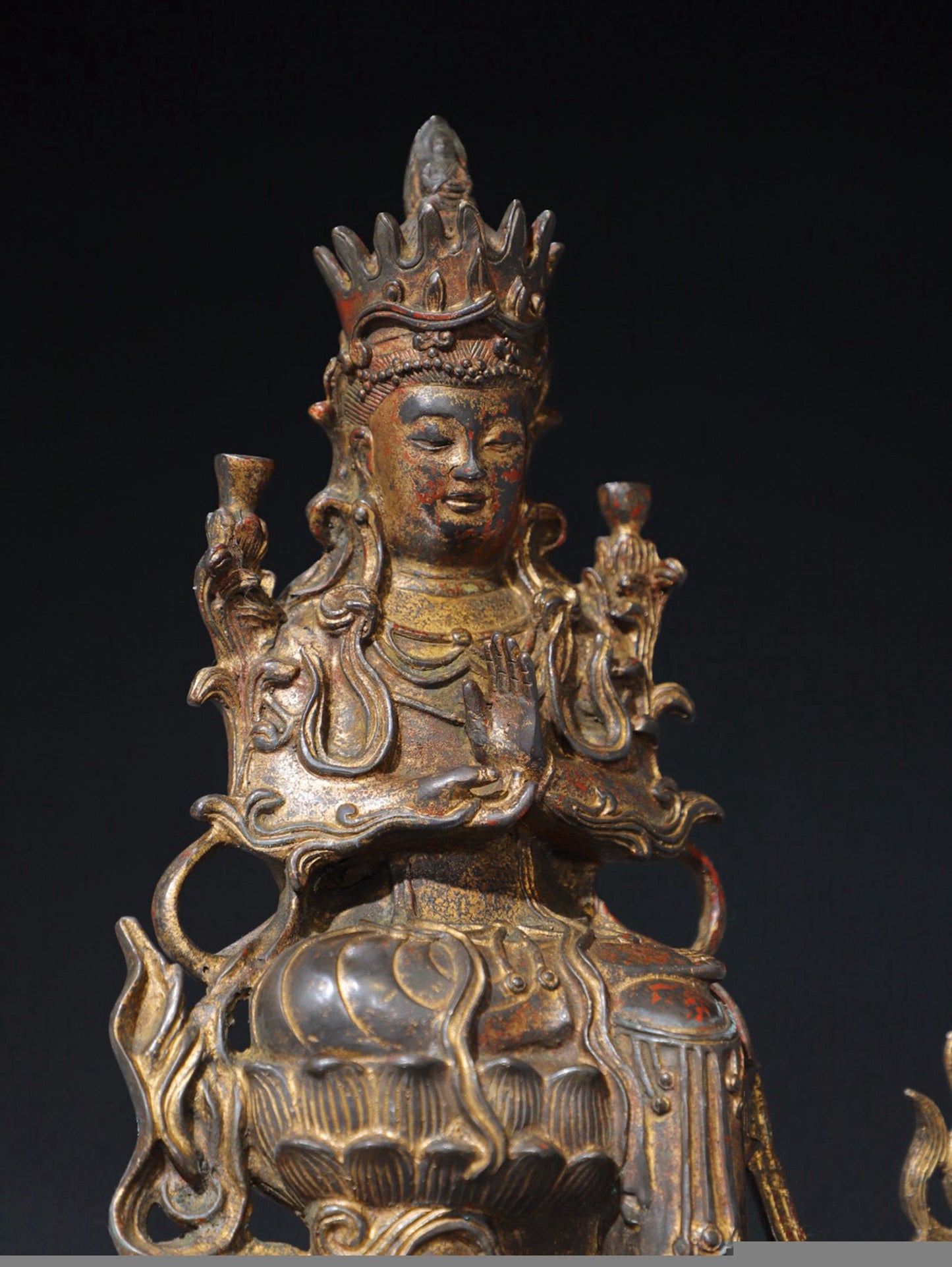 Pure copper statue of Manjushri Bodhisattva