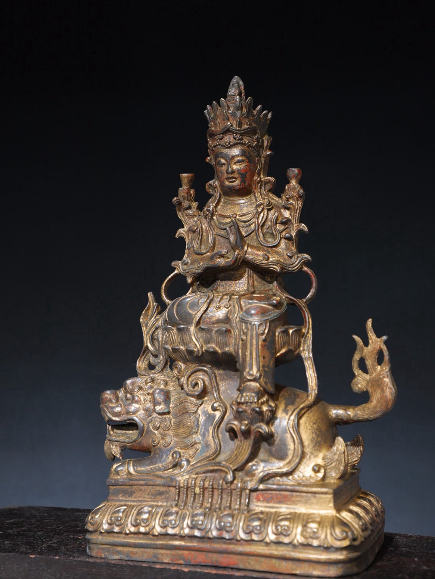 Pure copper statue of Manjushri Bodhisattva