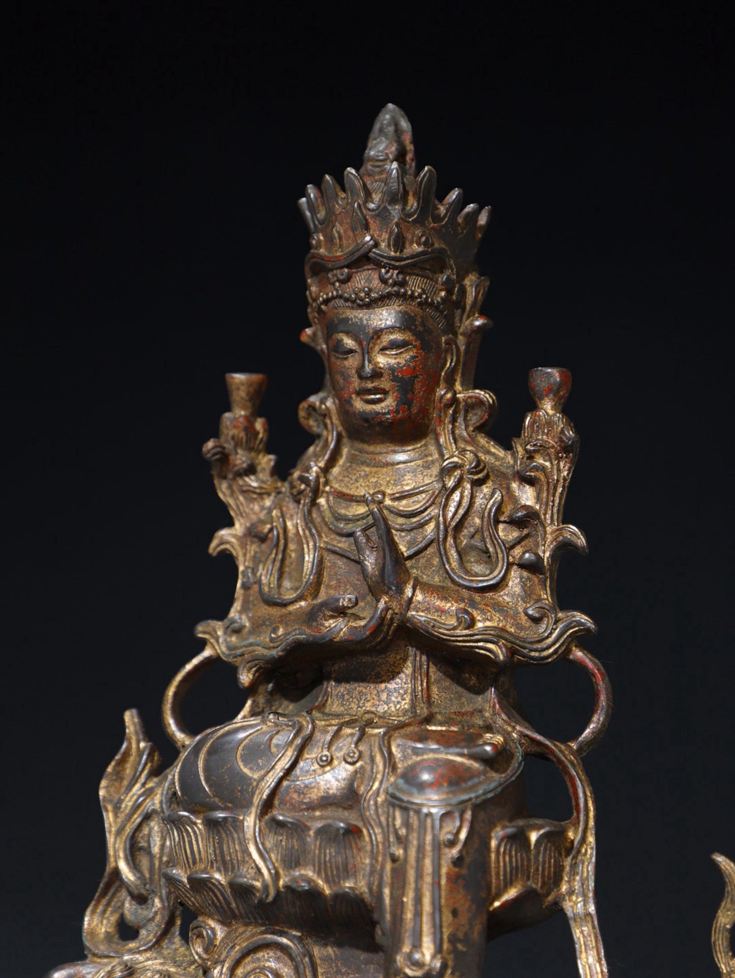 Pure copper statue of Manjushri Bodhisattva