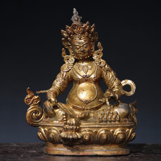 Pure copper yellow statue of the God of Wealth Buddha