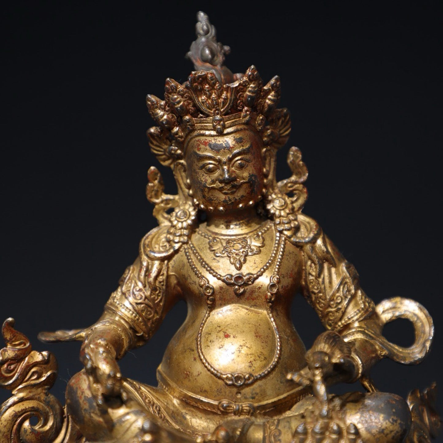 Pure copper yellow statue of the God of Wealth Buddha