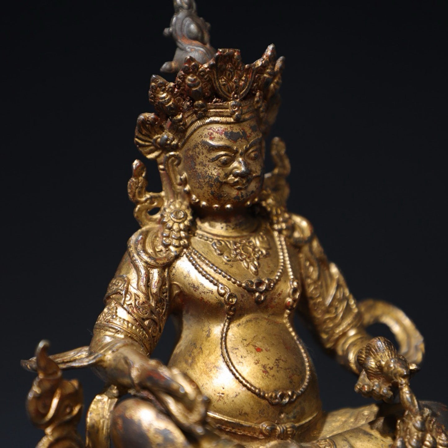 Pure copper yellow statue of the God of Wealth Buddha