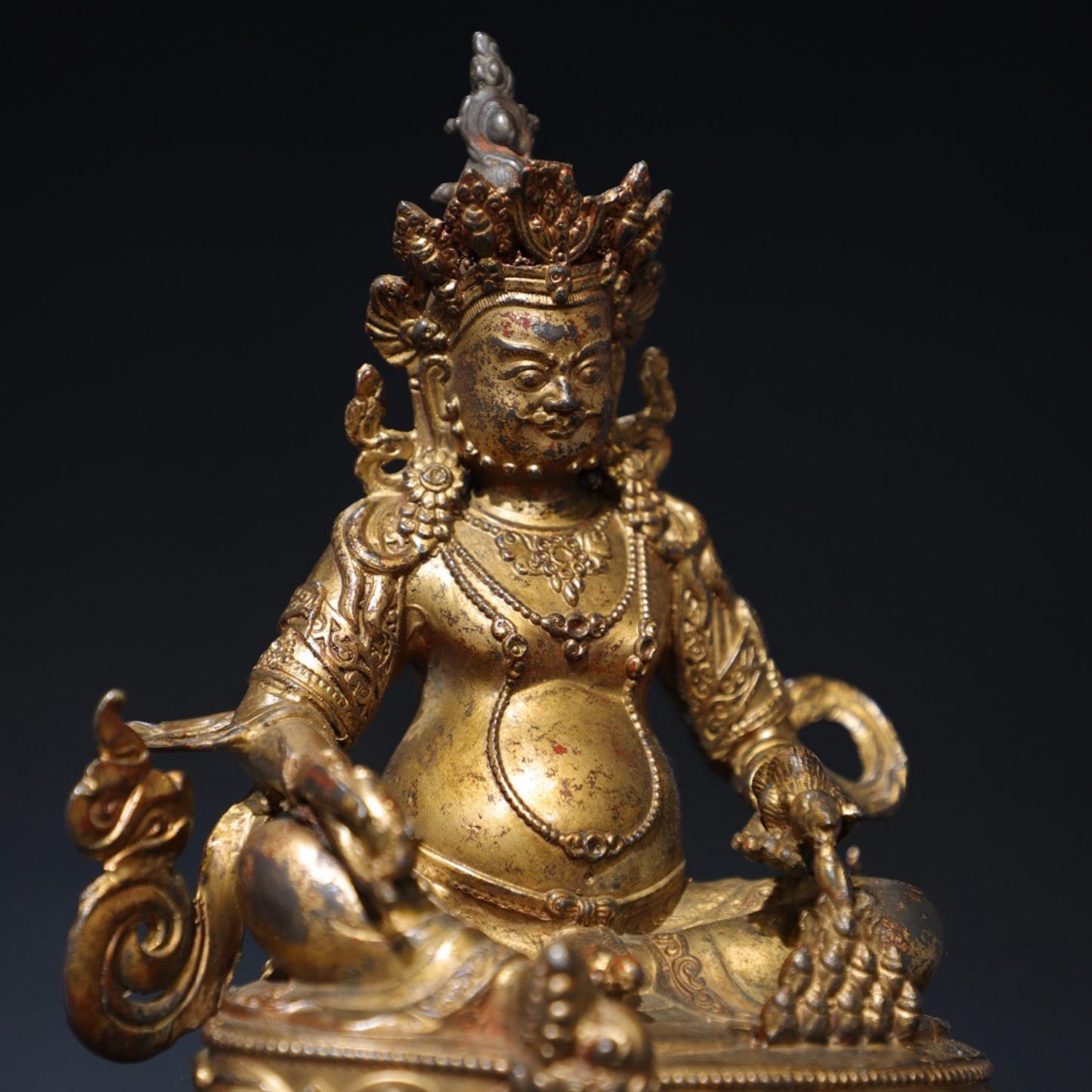 Pure copper yellow statue of the God of Wealth Buddha