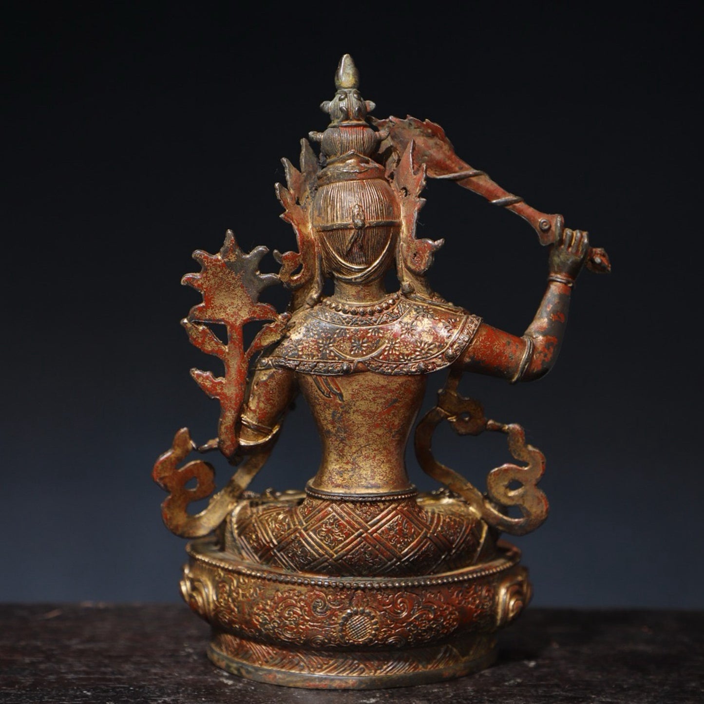 Pure copper statue of Manjushri Bodhisattva