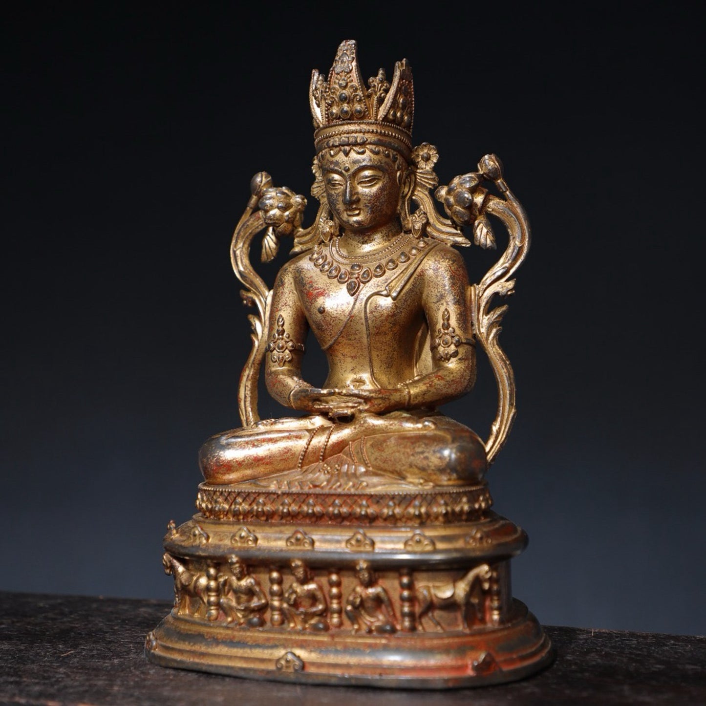 Pure copper longevity Buddha statue