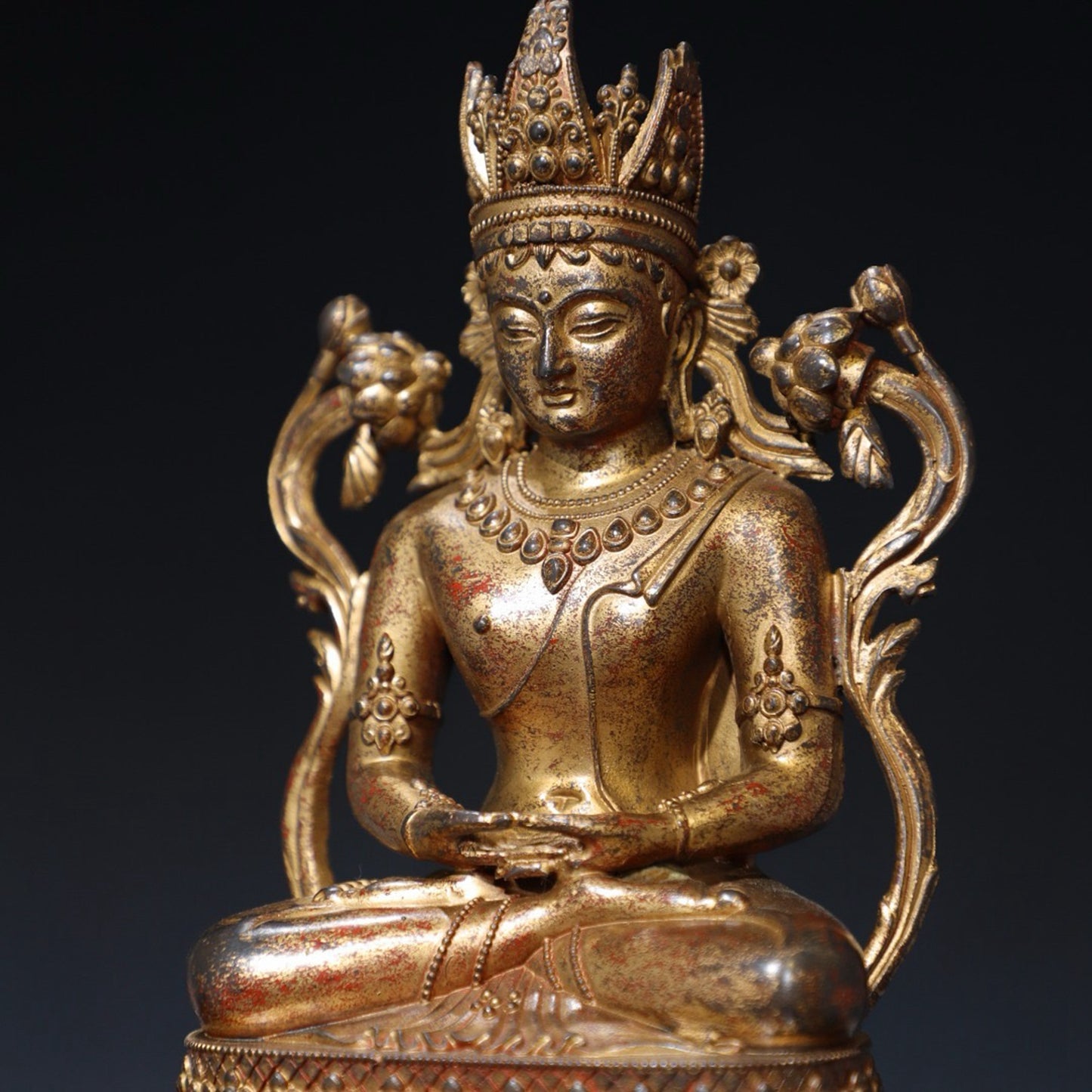 Pure copper longevity Buddha statue