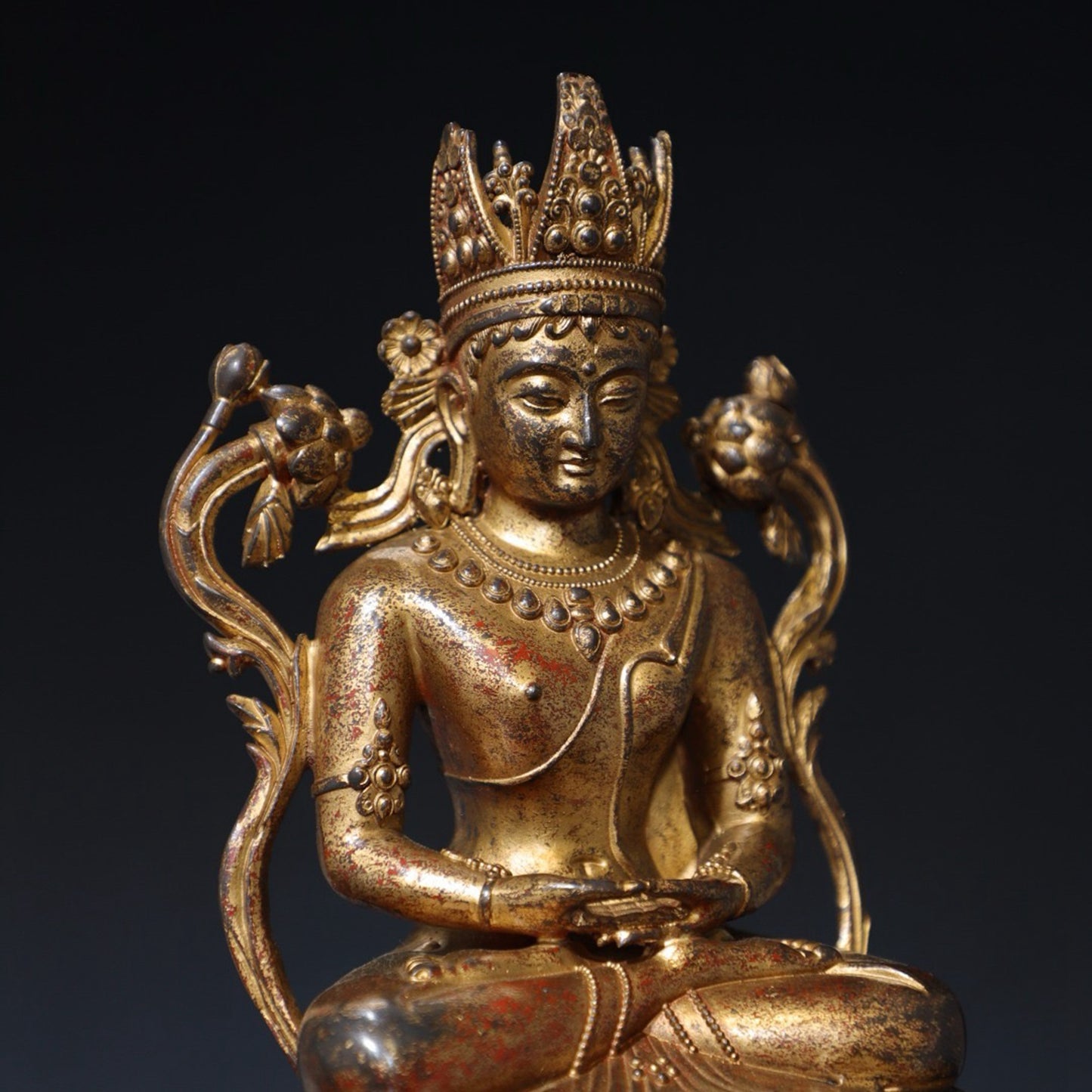 Pure copper longevity Buddha statue