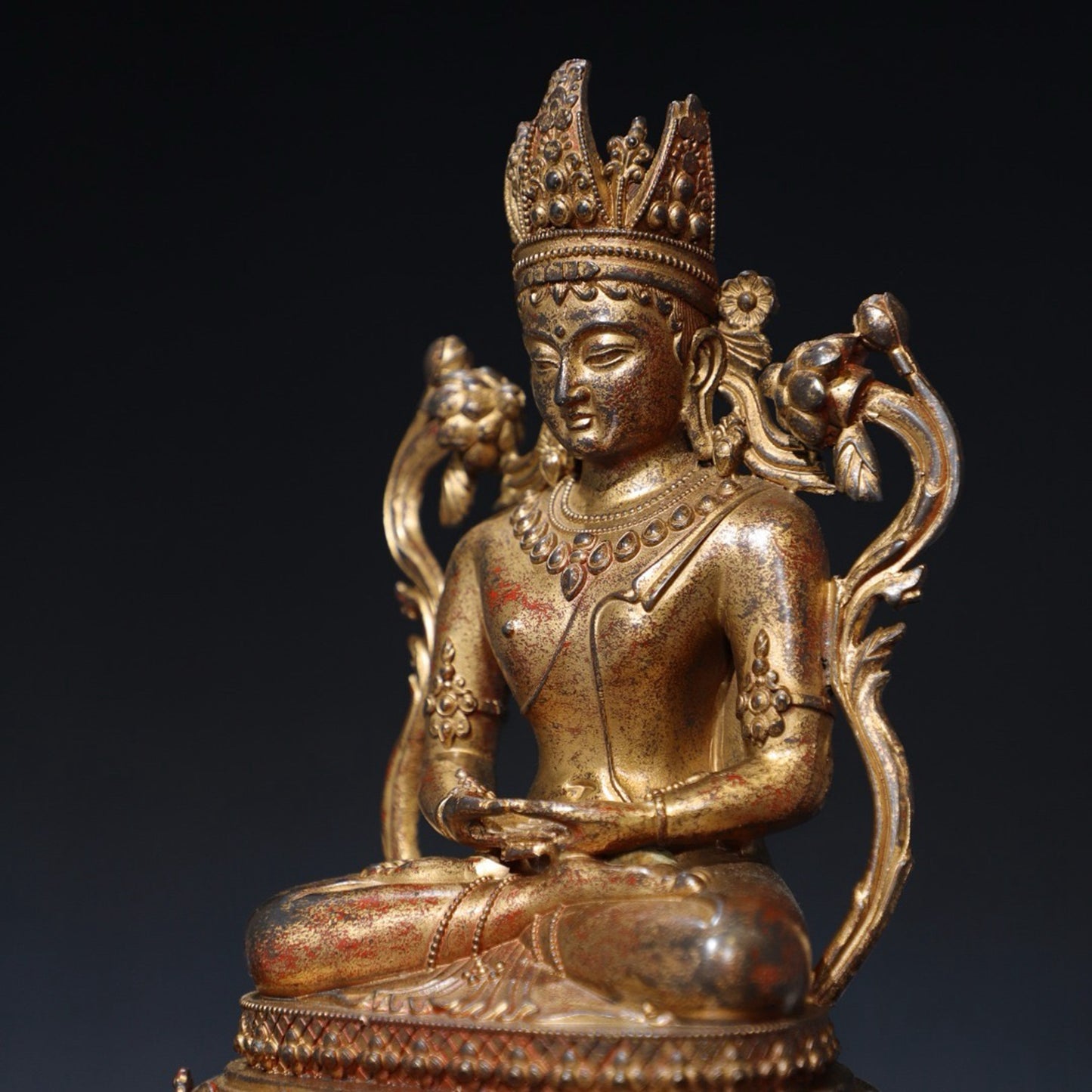 Pure copper longevity Buddha statue