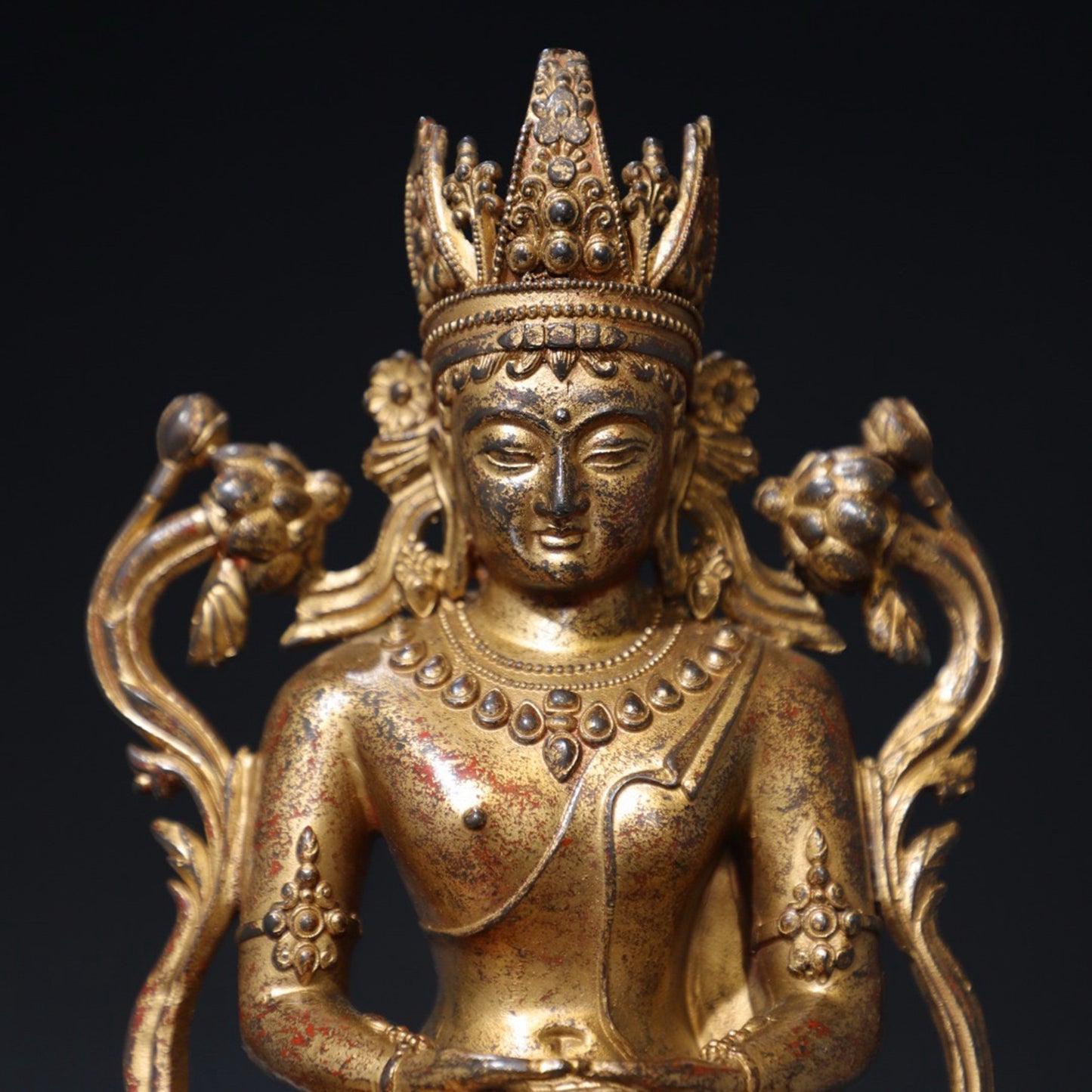 Pure copper longevity Buddha statue