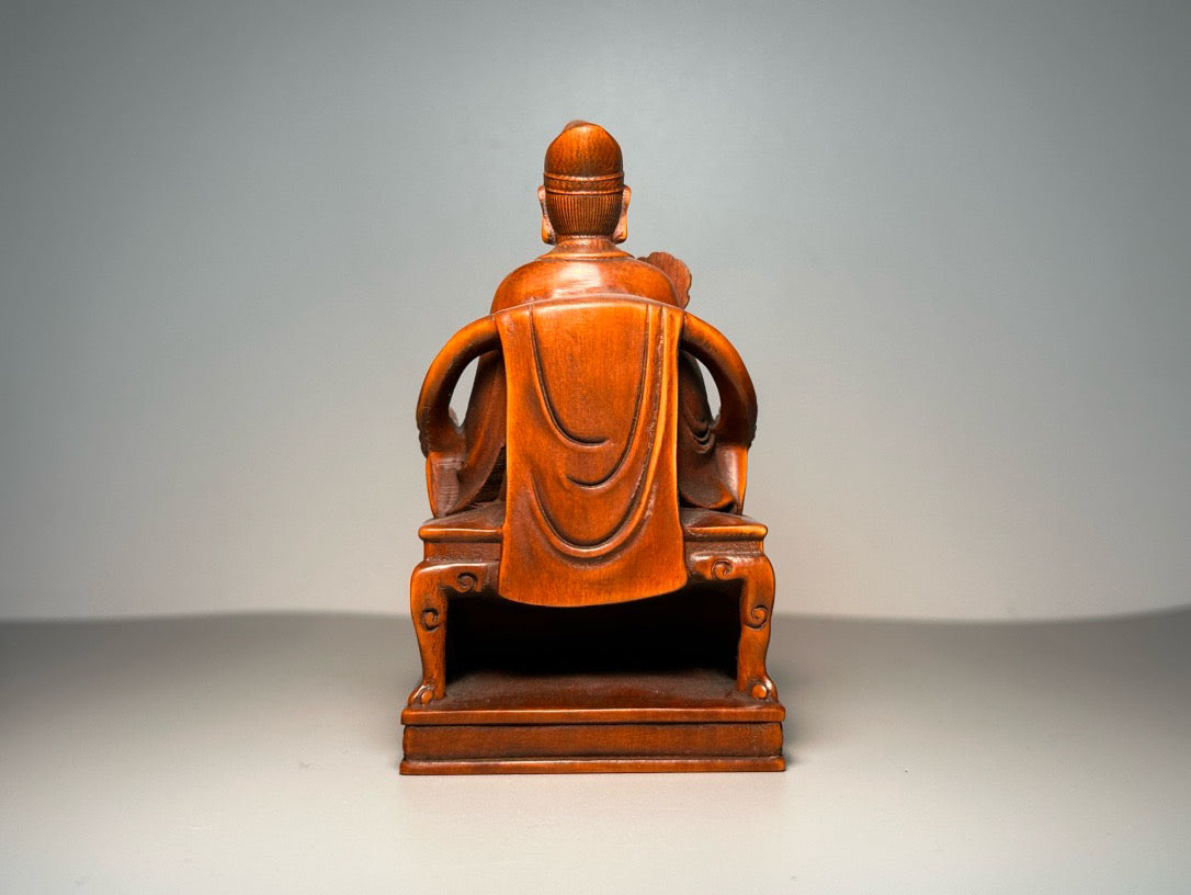 Chinese antique boxwood carving with exquisite craftsmanship to carve Jigong Living Buddha