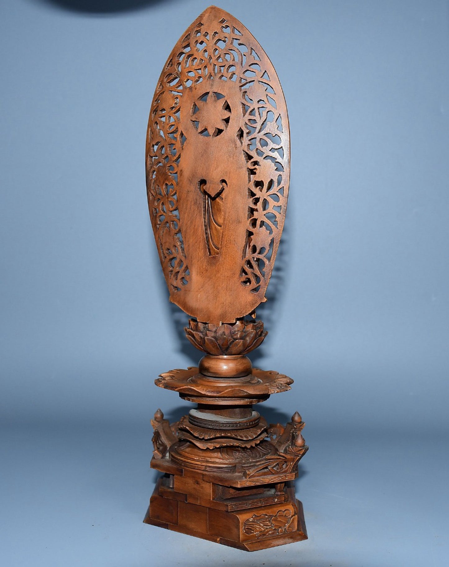 Collection of boxwood carved Buddha statue ornaments