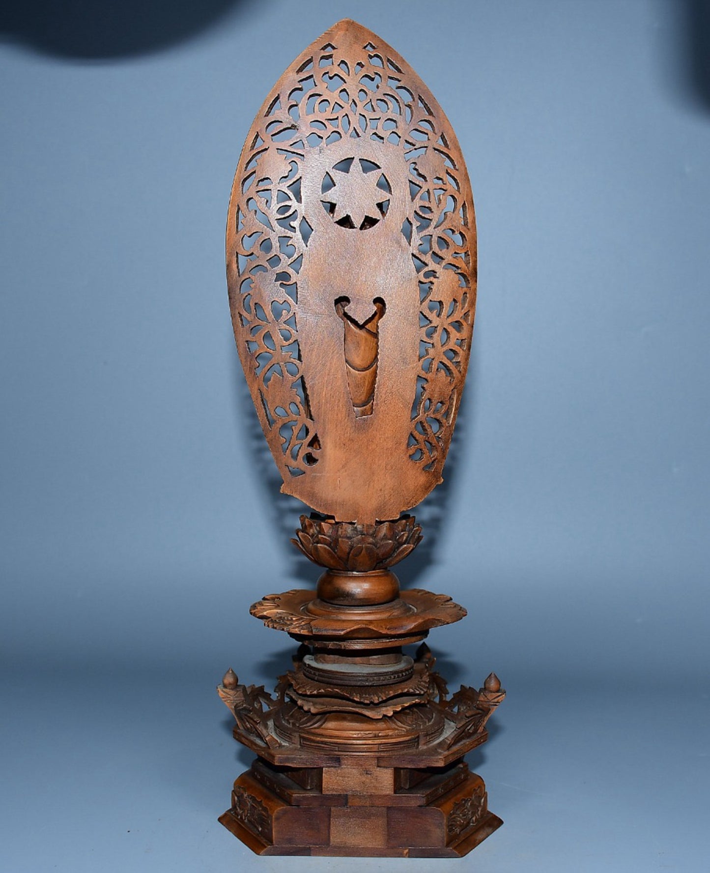 Collection of boxwood carved Buddha statue ornaments
