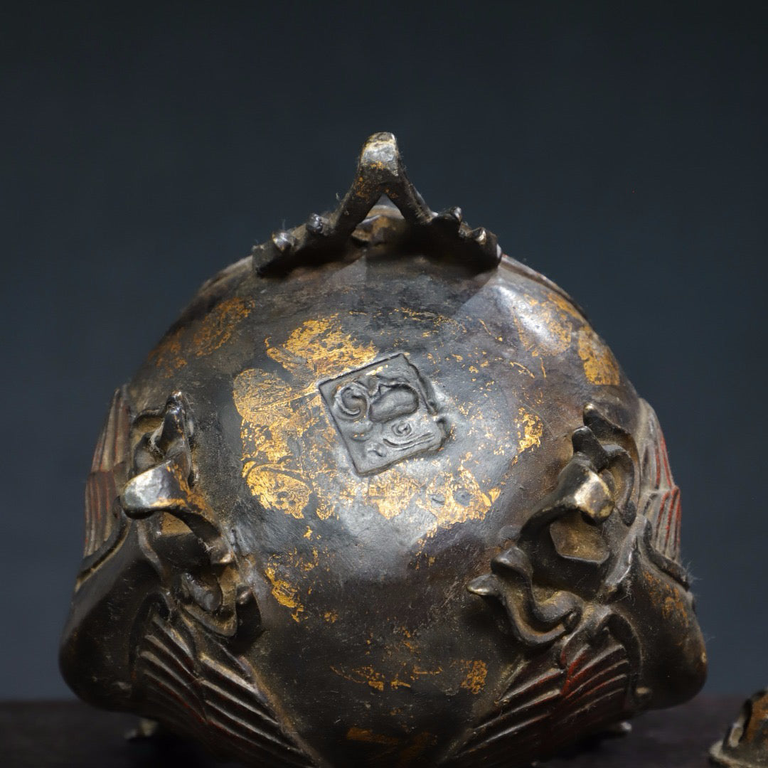 Chinese antique pure copper Phoenix incense burner