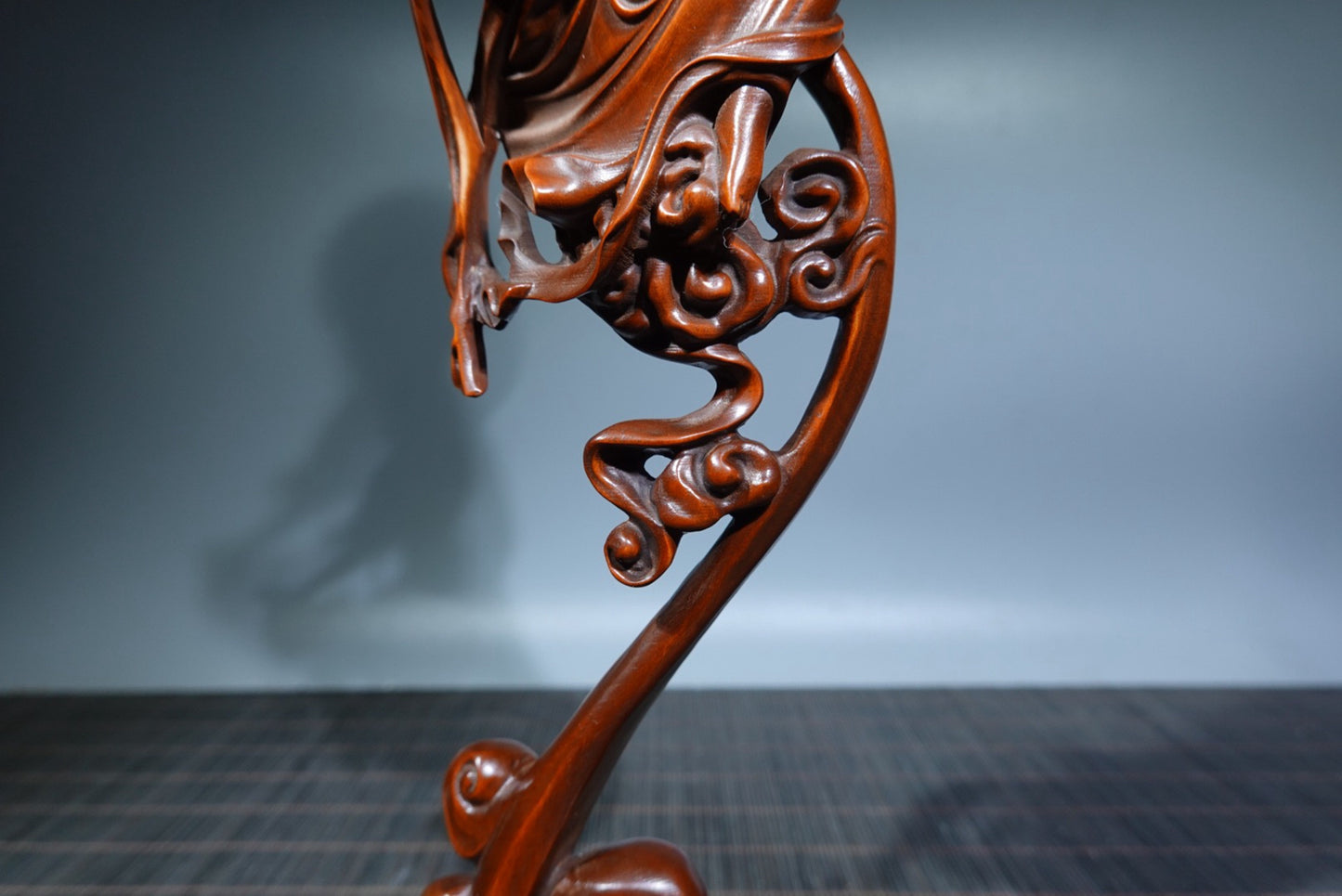 Collection of boxwood carvings with flying Chang'e in the sky