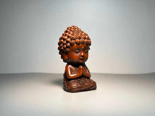 Chinese antique boxwood carving with exquisite craftsmanship to carve baby Buddha