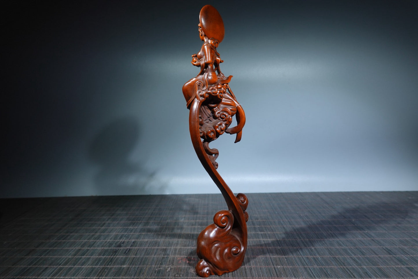 Collection of boxwood carvings with flying Chang'e in the sky
