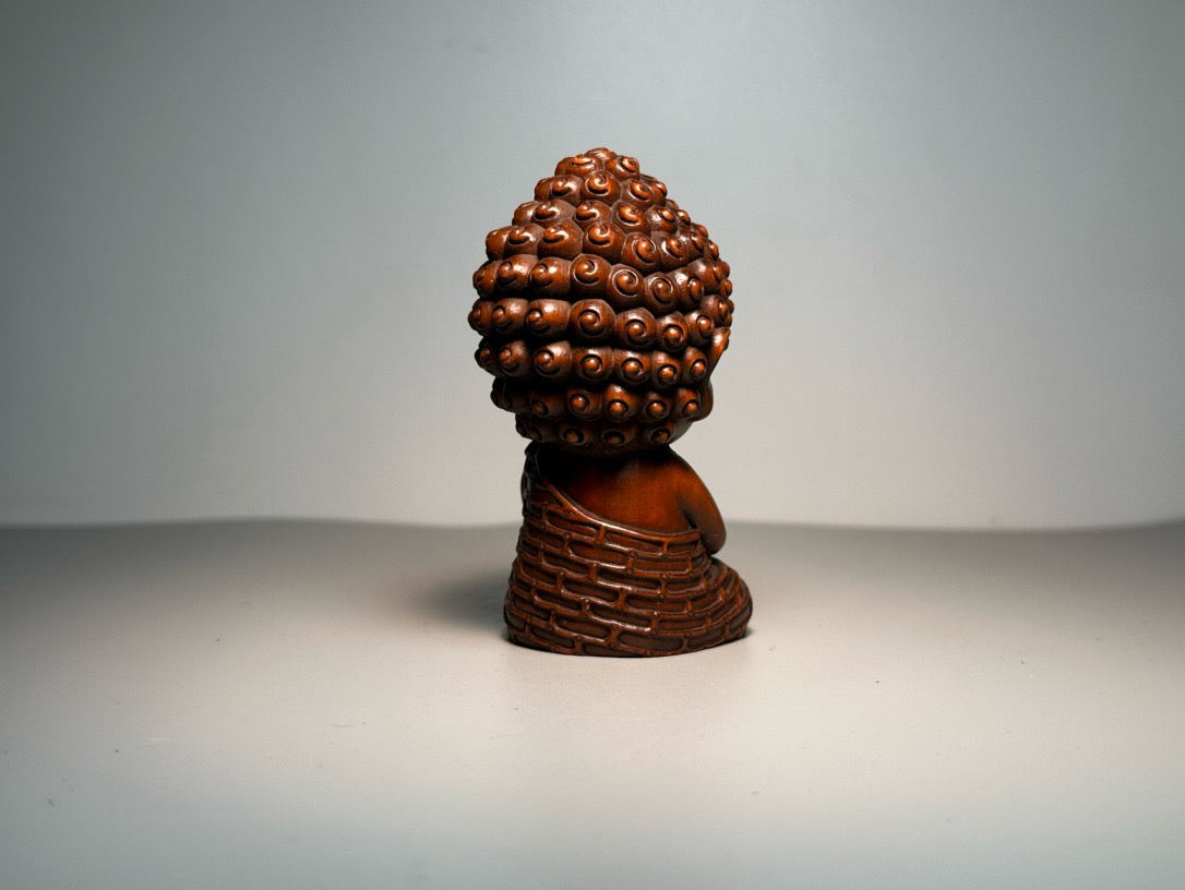 Chinese antique boxwood carving with exquisite craftsmanship to carve baby Buddha