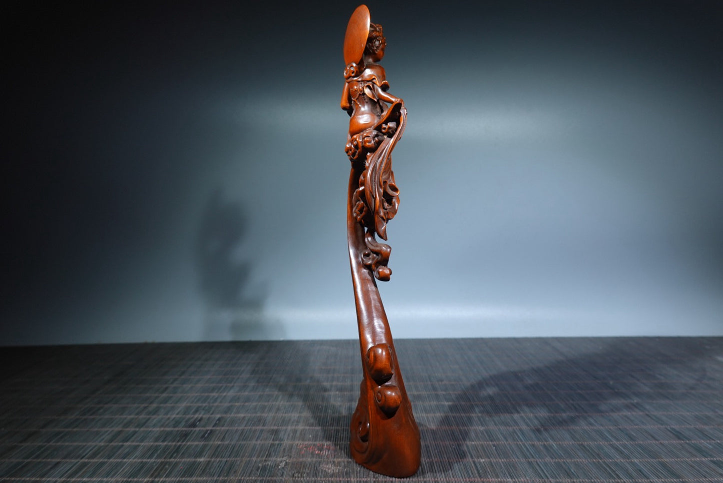 Collection of boxwood carvings with flying Chang'e in the sky