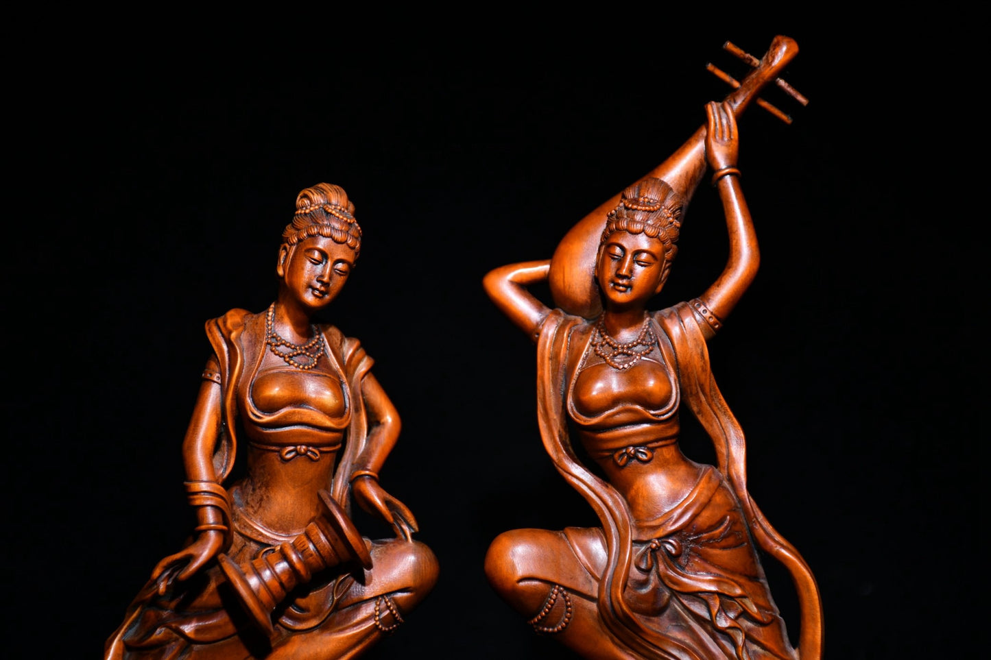 Collected Huangyang Wood Exquisite Carving of Dunhuang Flying Beauty