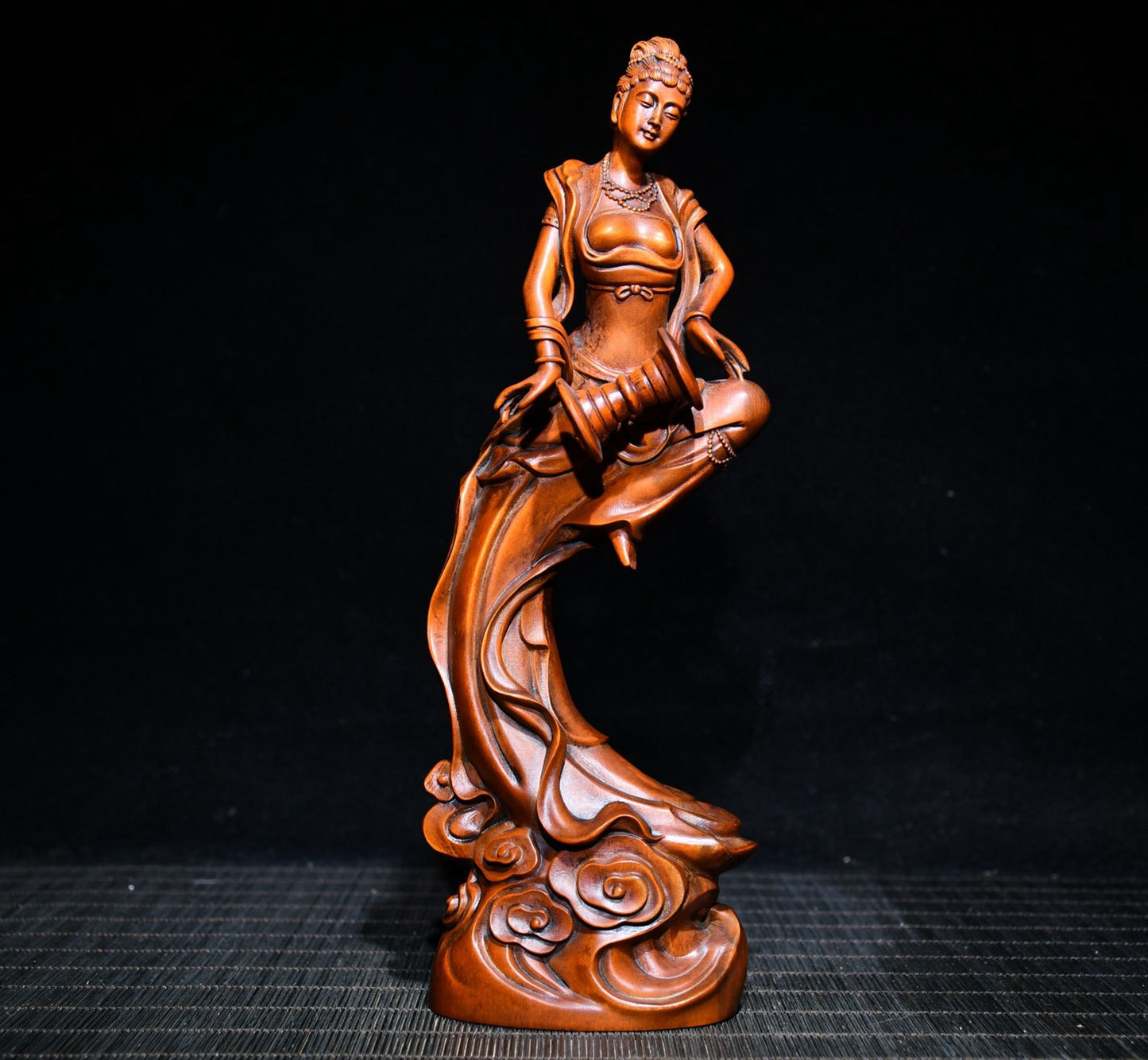 Collected Huangyang Wood Exquisite Carving of Dunhuang Flying Beauty
