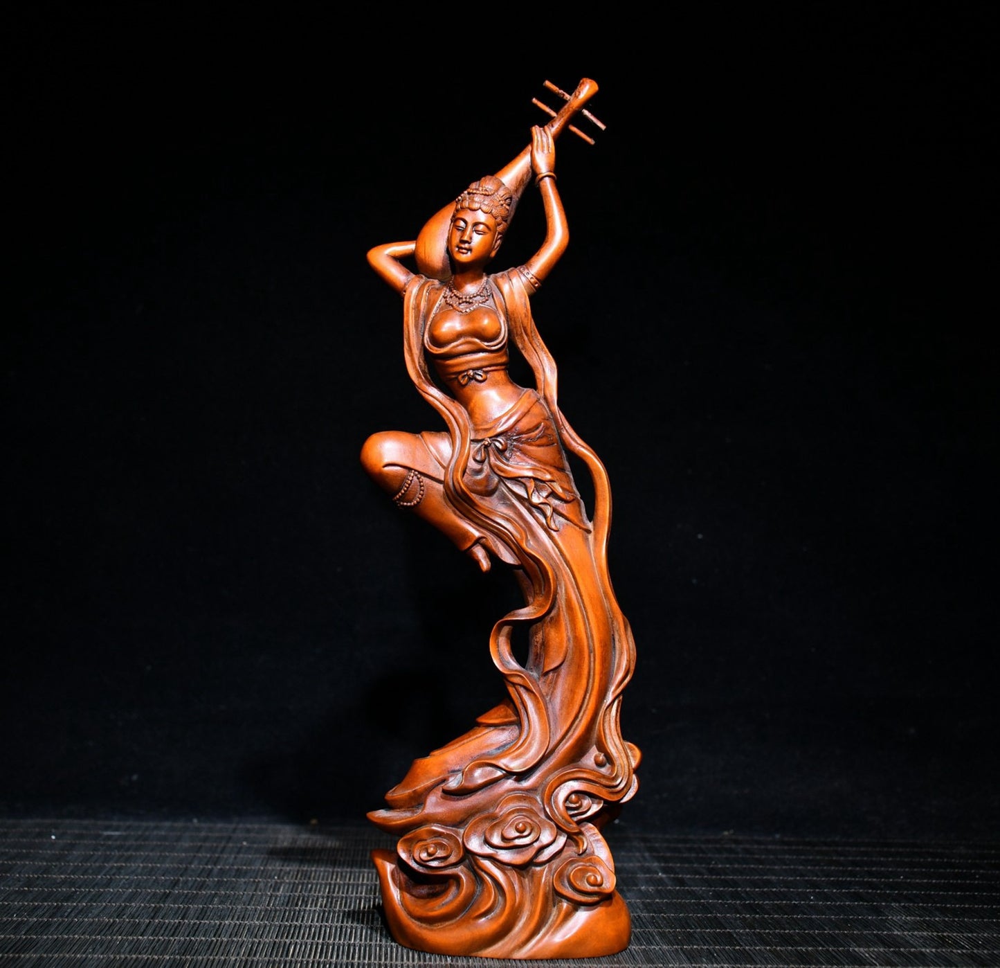 Collected Huangyang Wood Exquisite Carving of Dunhuang Flying Beauty