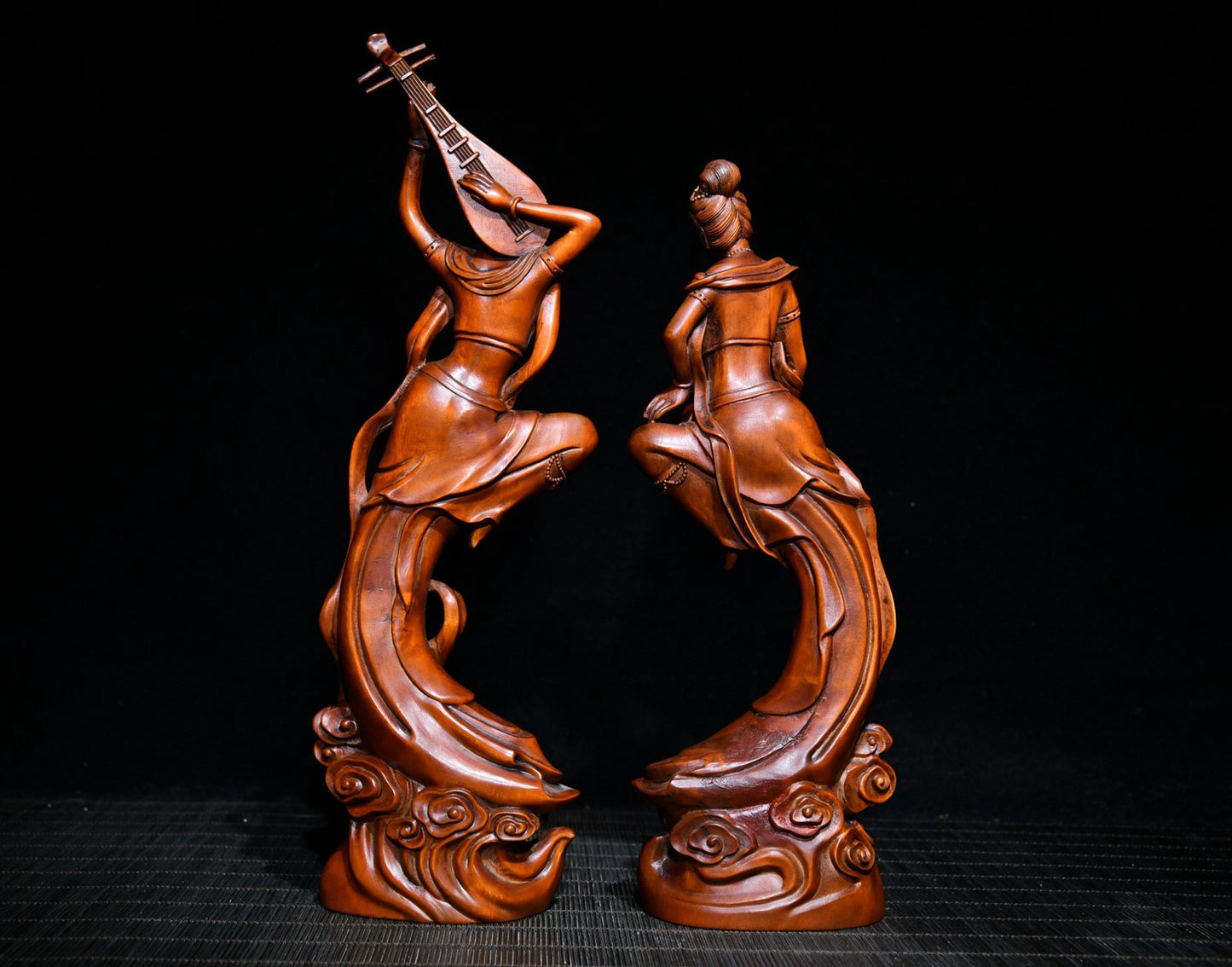 Collected Huangyang Wood Exquisite Carving of Dunhuang Flying Beauty