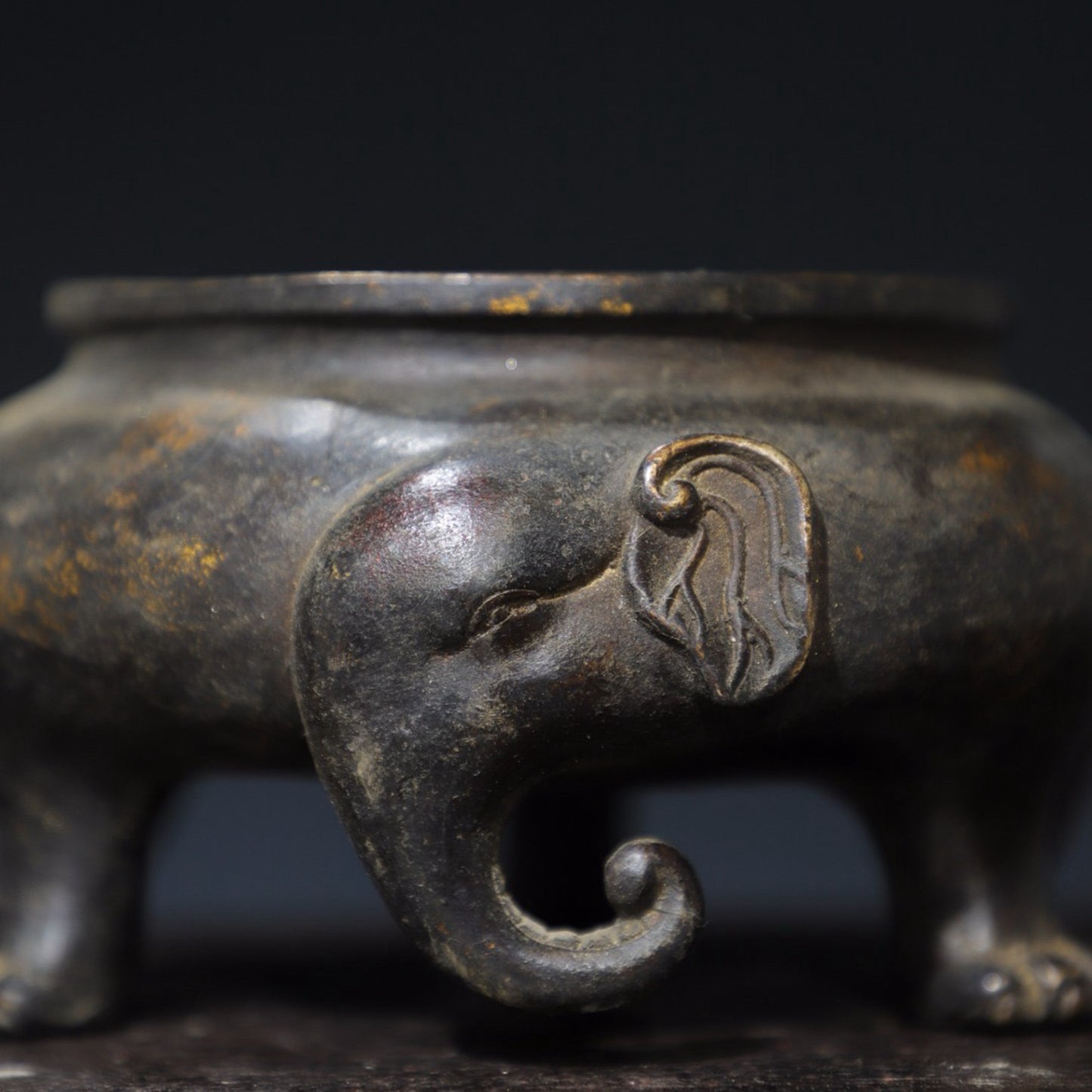 Pure copper tripod elephant incense burner