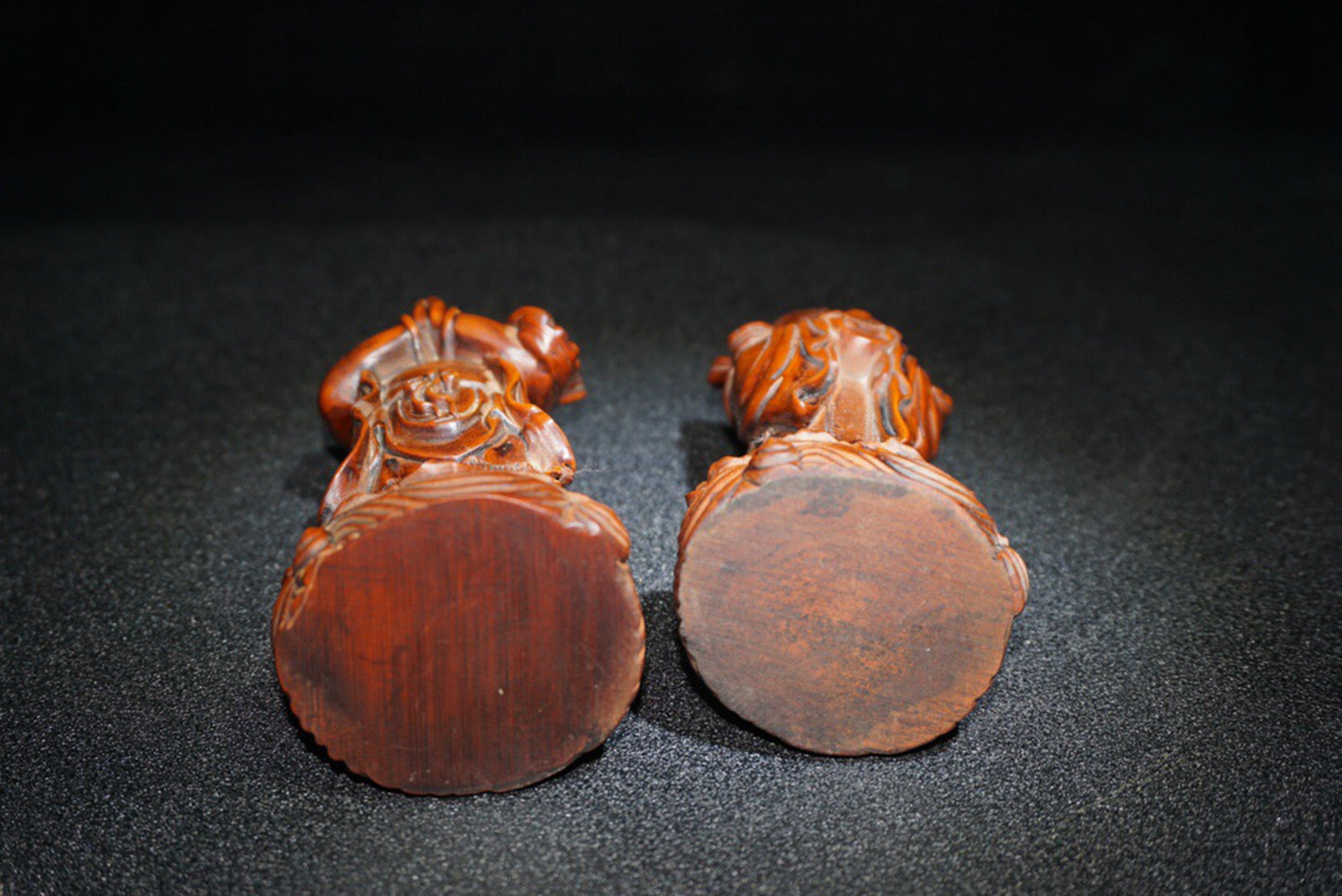 Collected Huangyang Wood Exquisite Carved Golden Boy and Jade Girl Ornaments