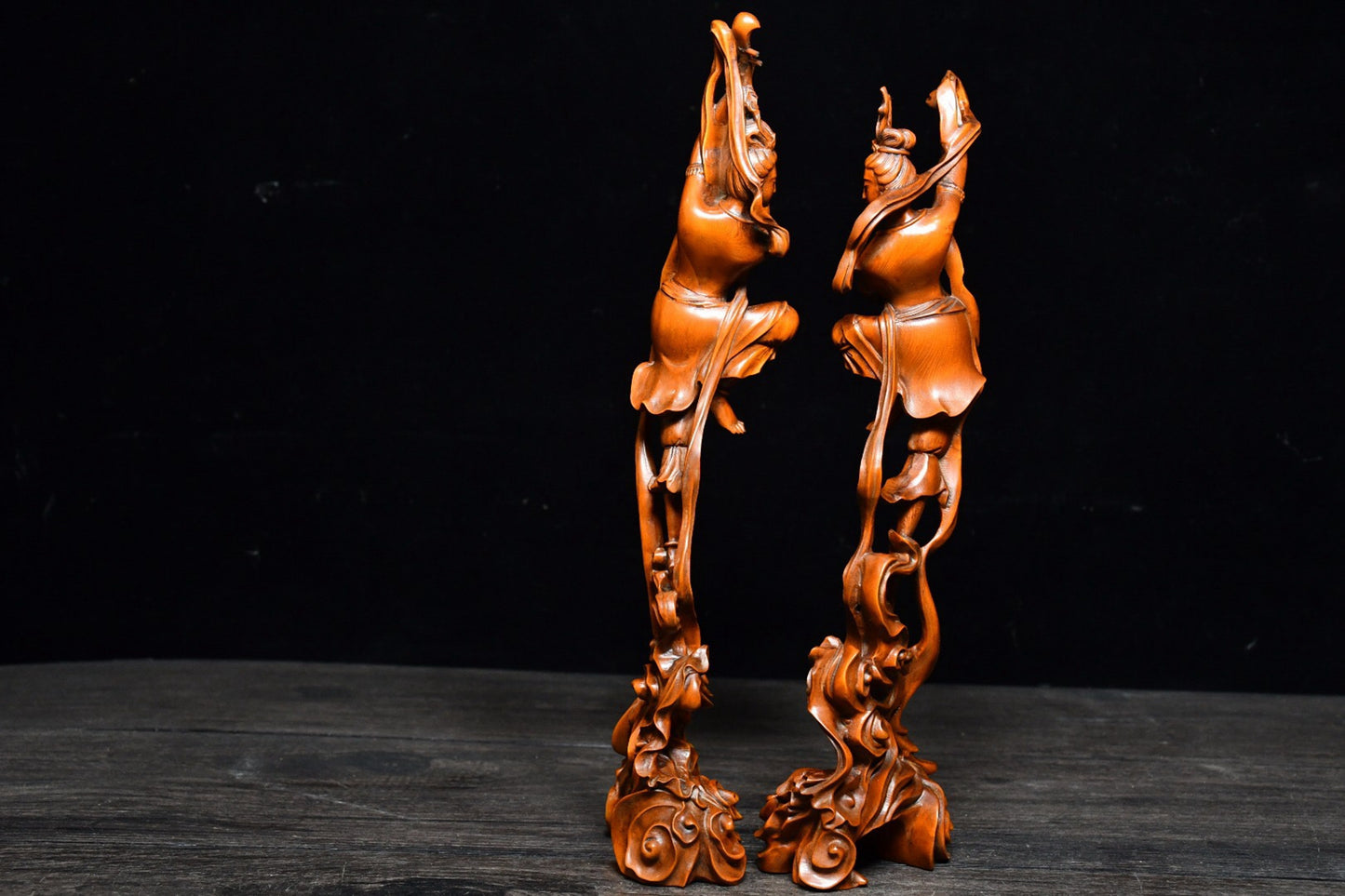 Collection of boxwood flying fairy pair ornaments