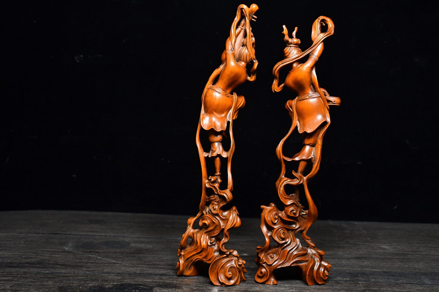 Collection of boxwood flying fairy pair ornaments