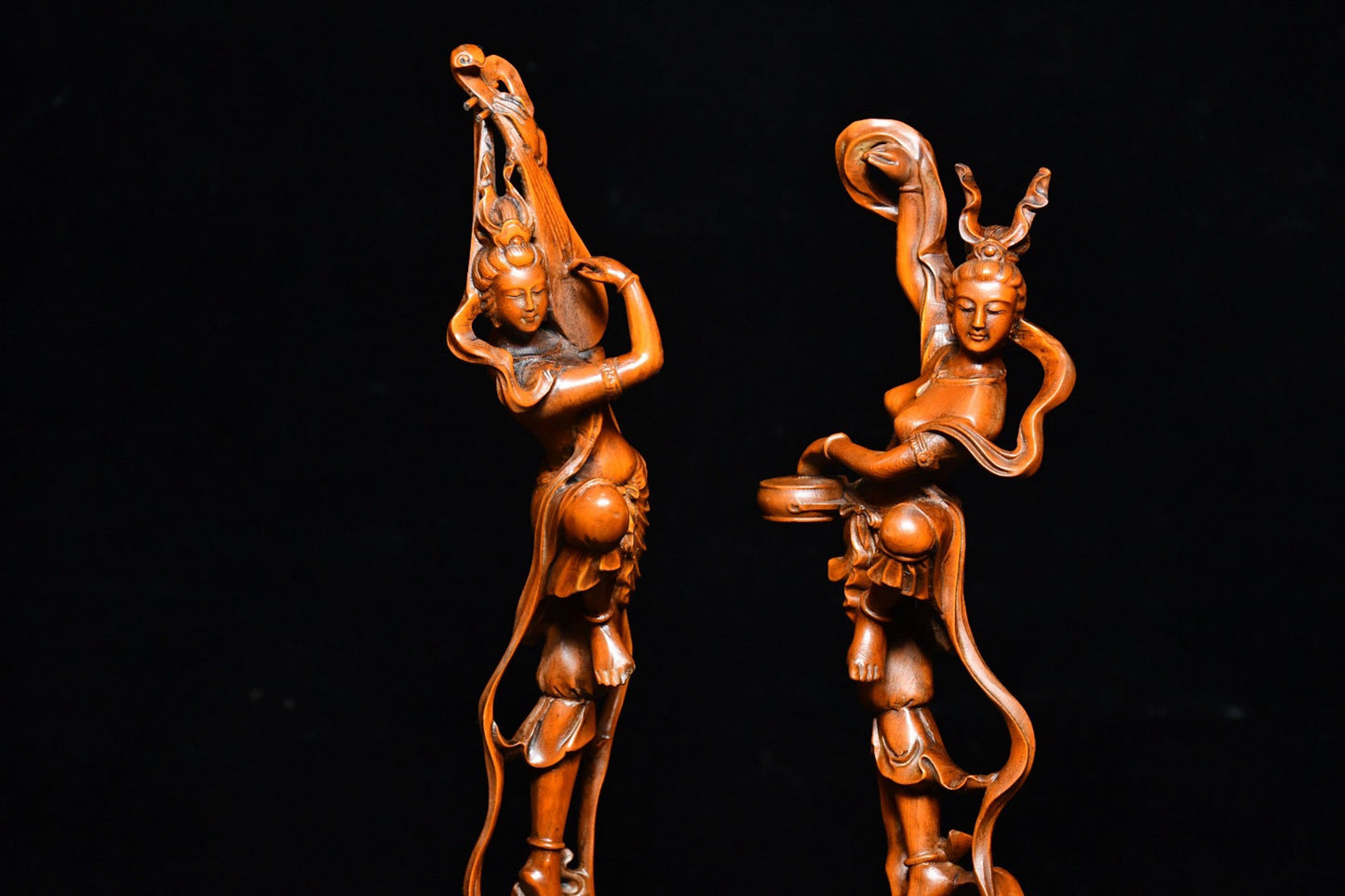Collection of boxwood flying fairy pair ornaments