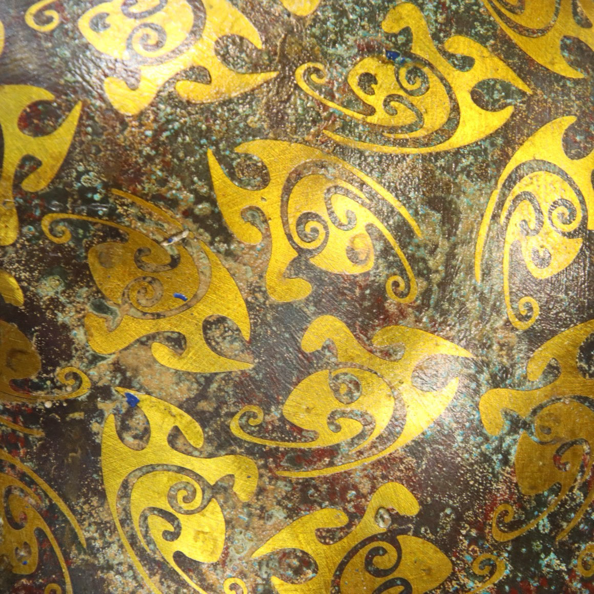 Chinese Antique Bronze - Inscripted Gold Bullfighting