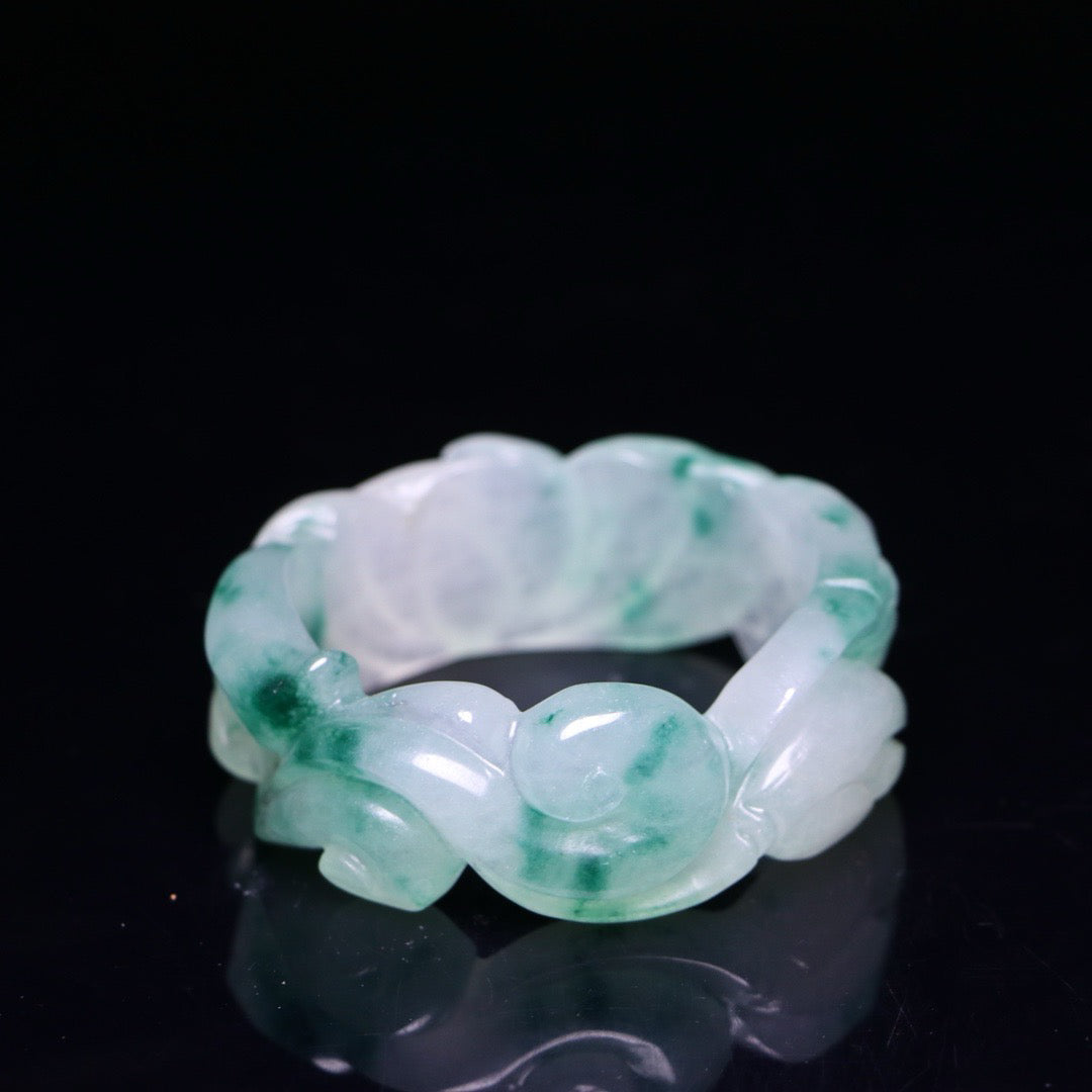 Perfect High Ice Jade Carved Bracelet
