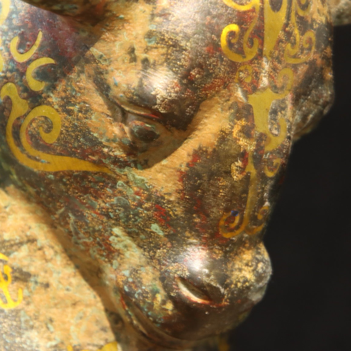 Chinese Antique Bronze - Inscripted Gold Bullfighting