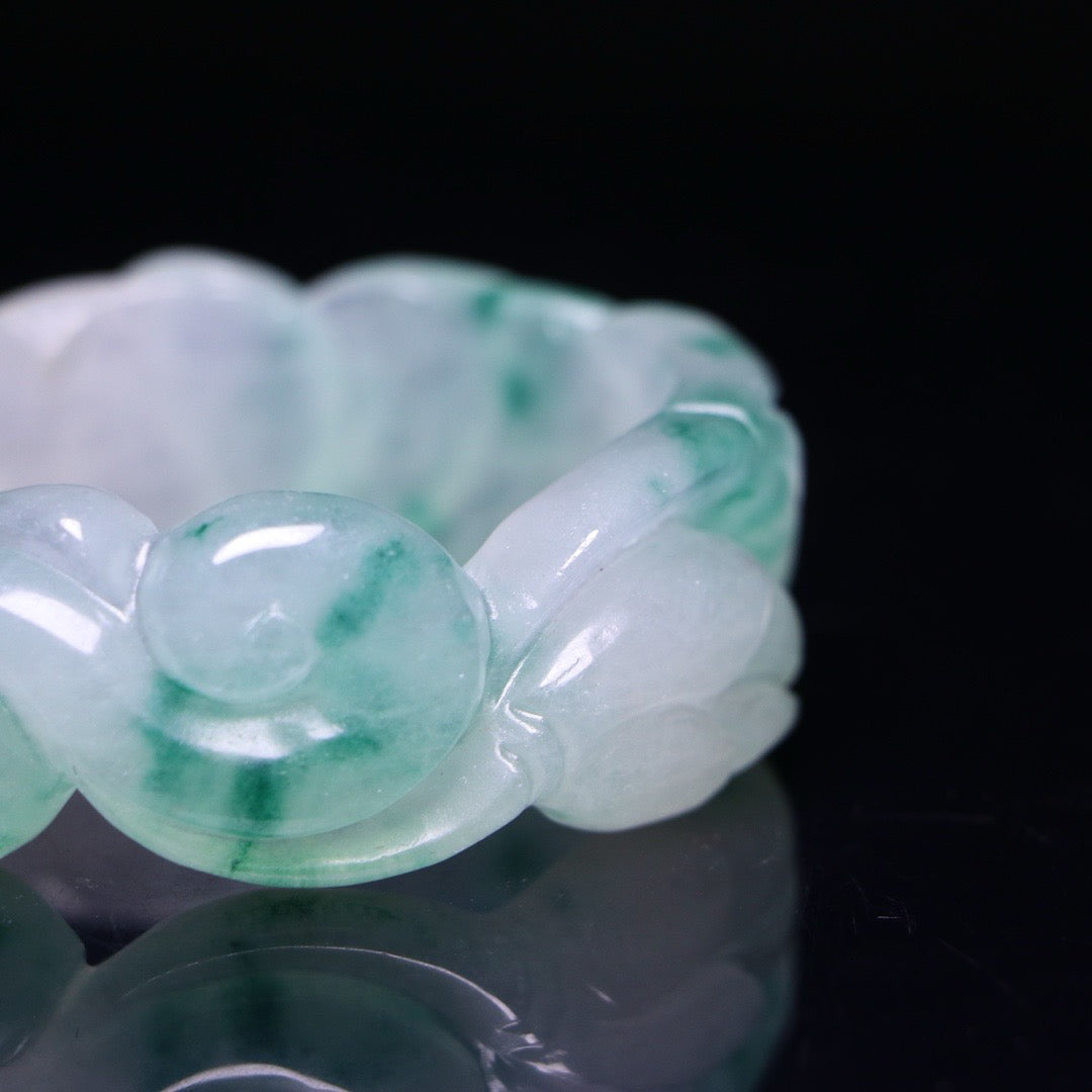 Perfect High Ice Jade Carved Bracelet