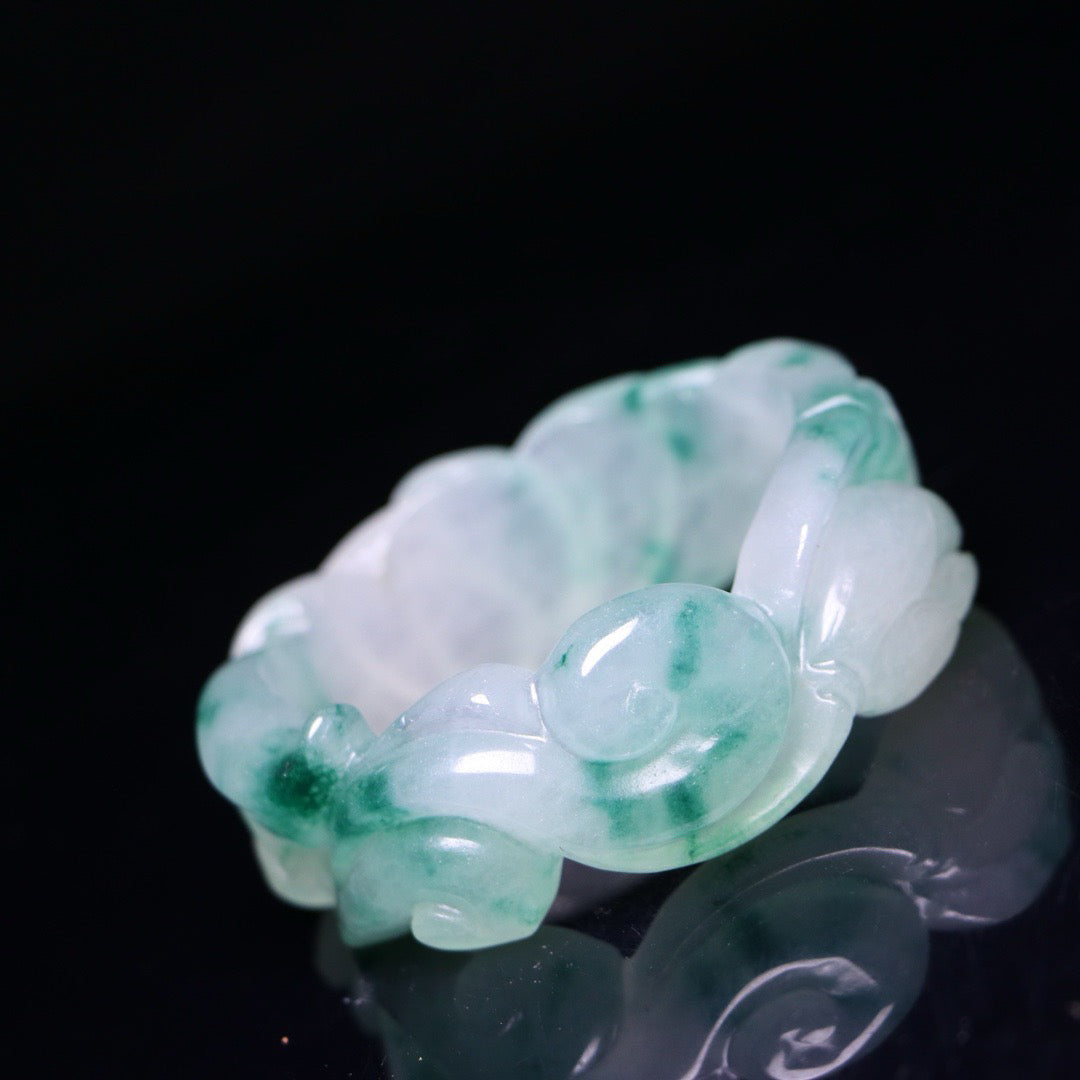 Perfect High Ice Jade Carved Bracelet