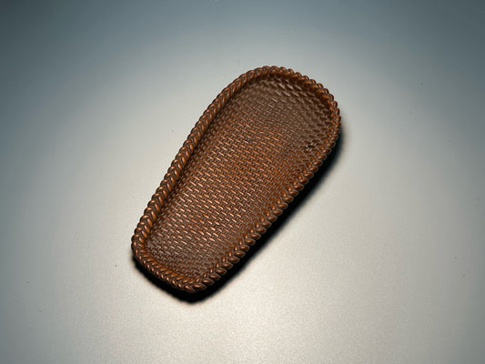 Chinese antique boxwood carving is exquisitely crafted with a golden dustpan that moves forward every day