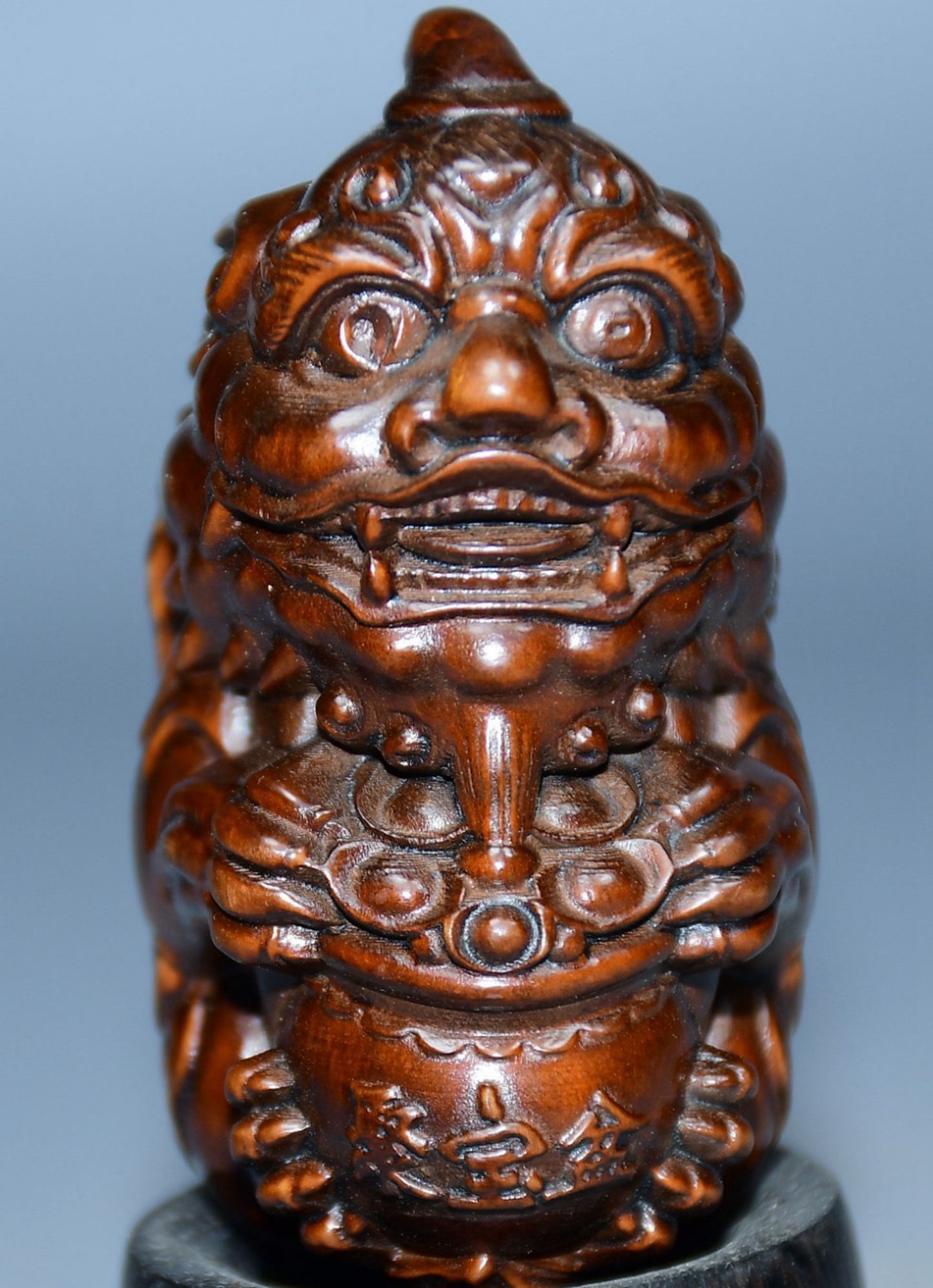 Collection of boxwood carved flying beast ornaments