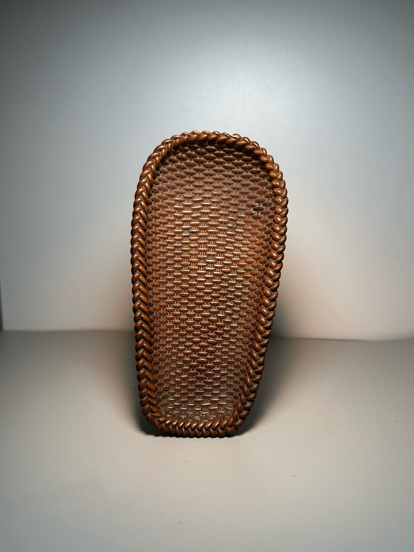 Chinese antique boxwood carving is exquisitely crafted with a golden dustpan that moves forward every day