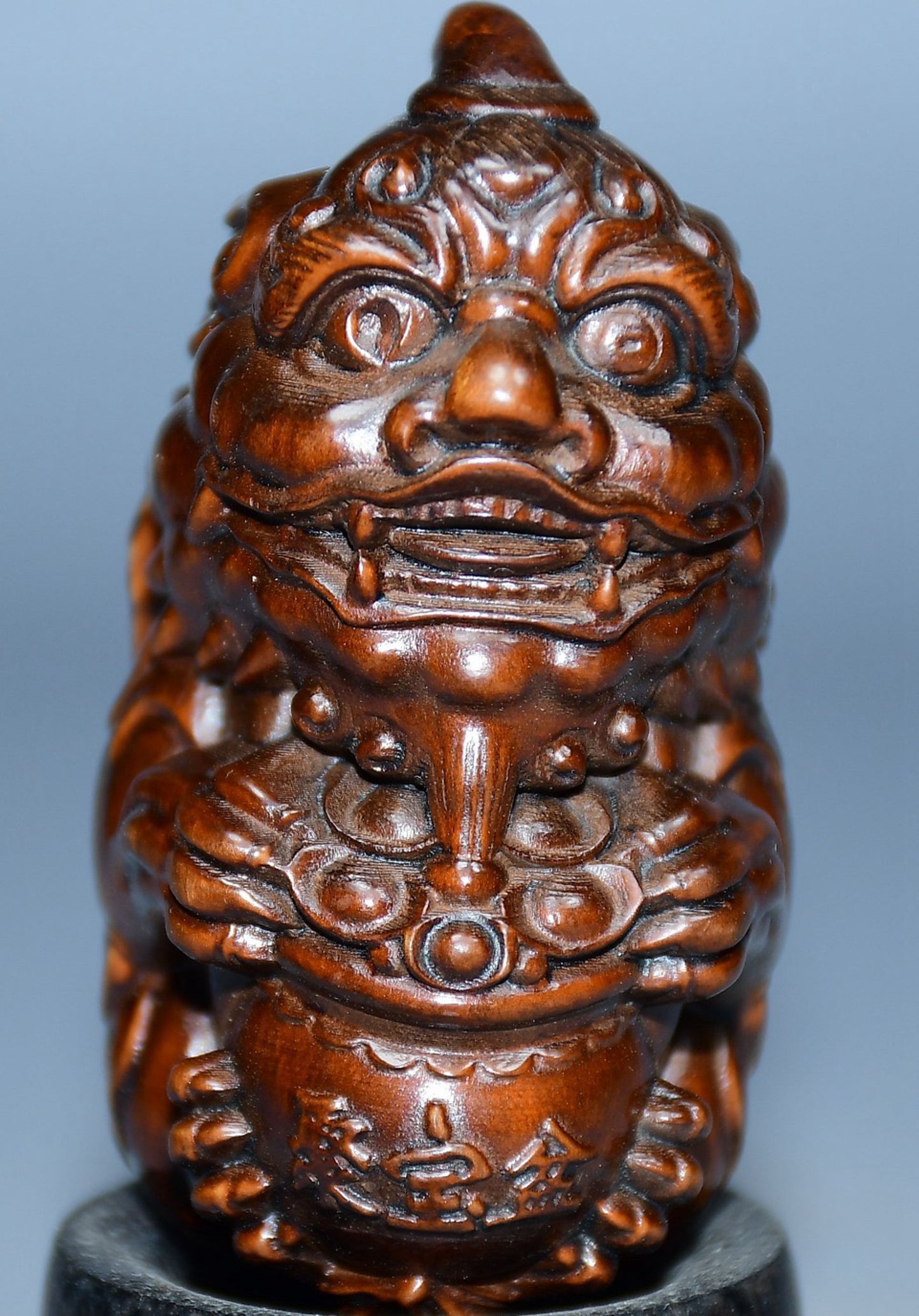 Collection of boxwood carved flying beast ornaments