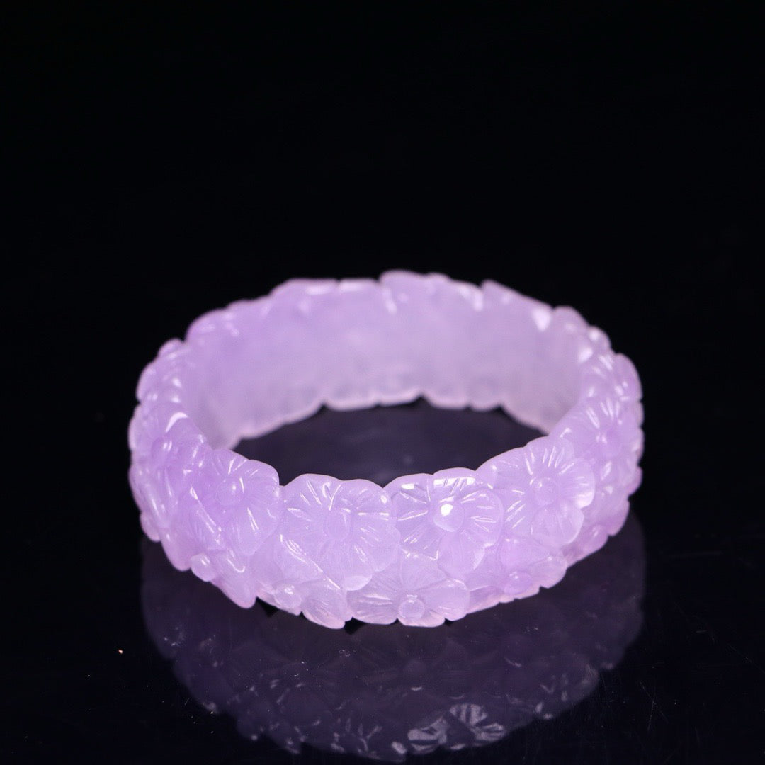 Perfect High Ice Jade Carved Bracelet