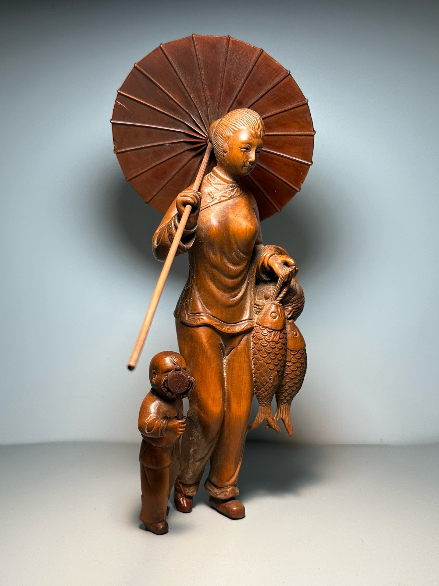 Chinese antique boxwood carved with exquisite craftsmanship, returning to my mother's home